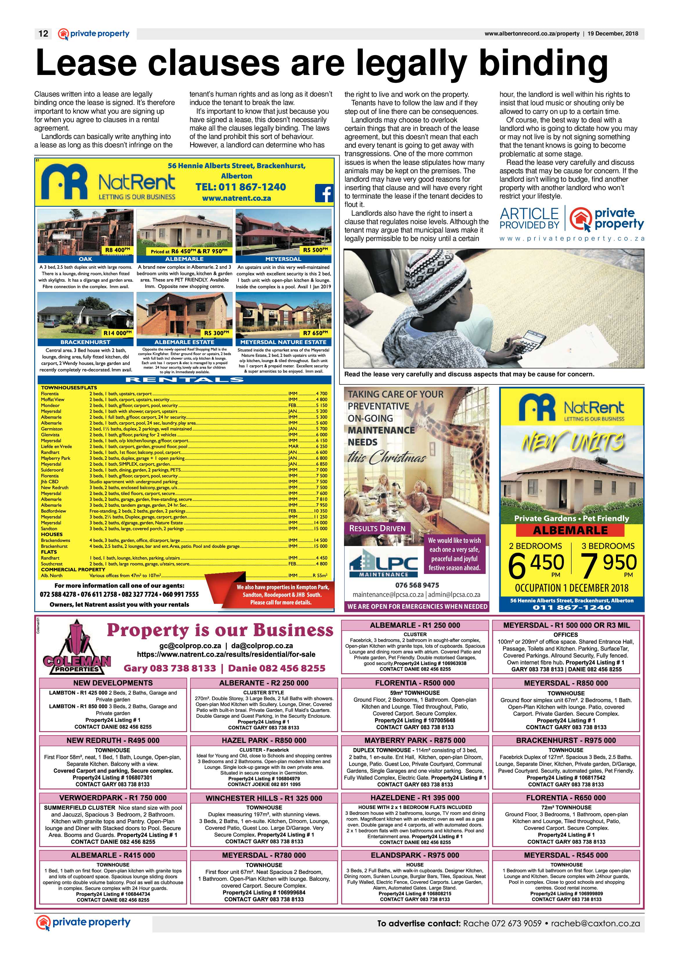 Alberton Record 19 December 2018 page 12