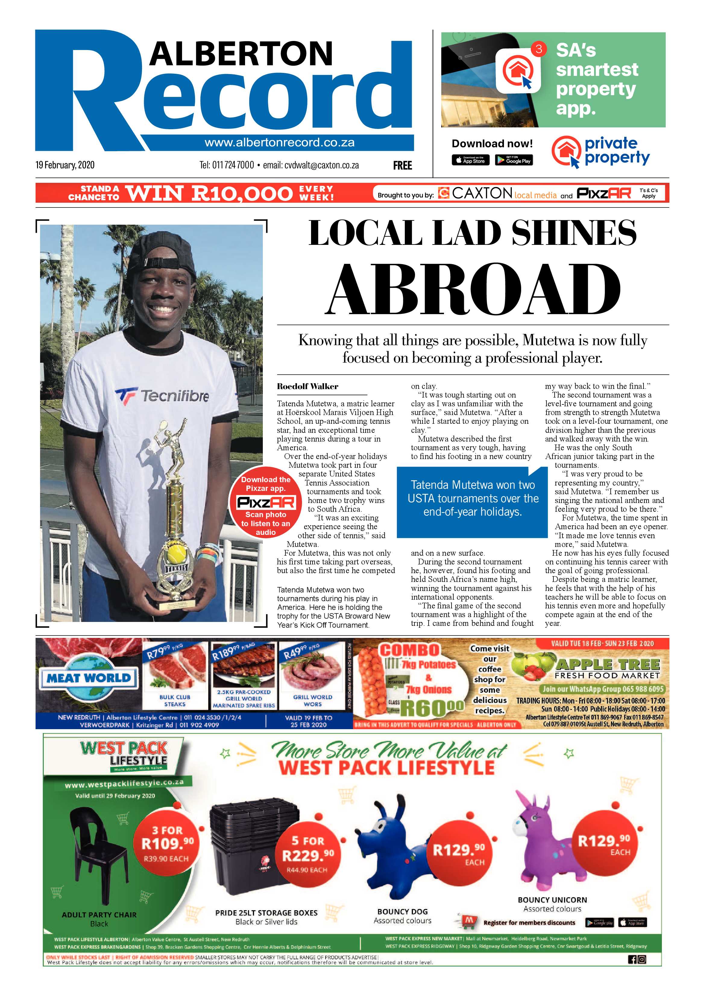 Alberton Record 19 February page 1