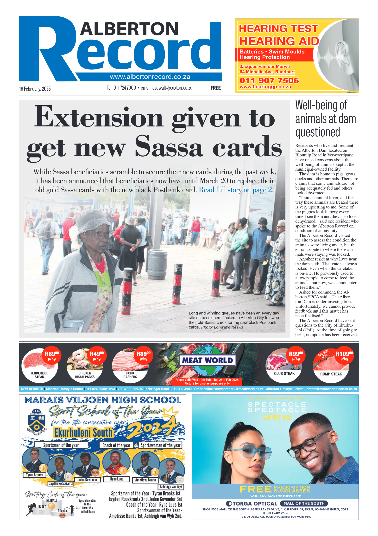 Alberton Record 19 February 2025 page 1