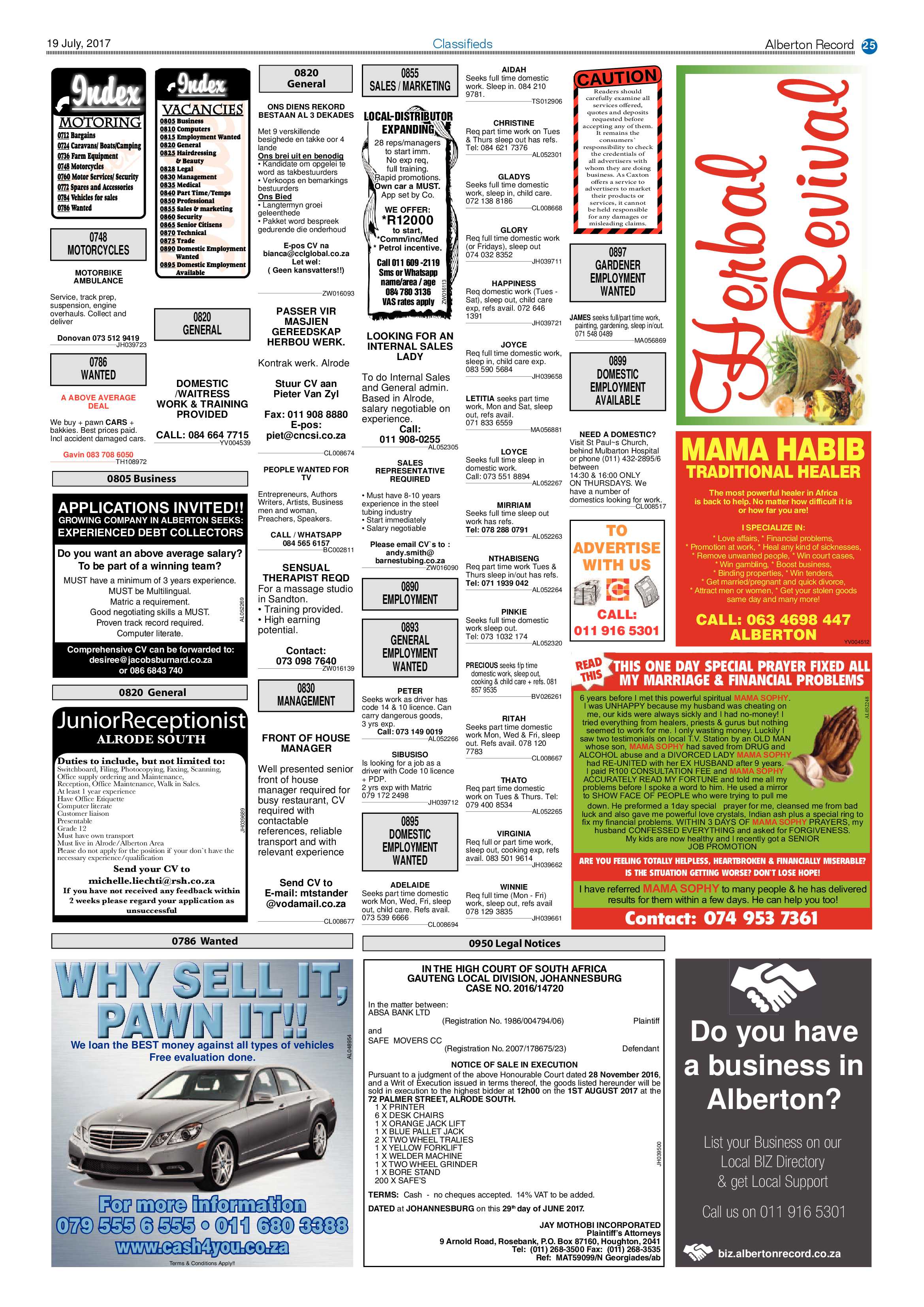 Alberton Record 19 July 2017 page 25