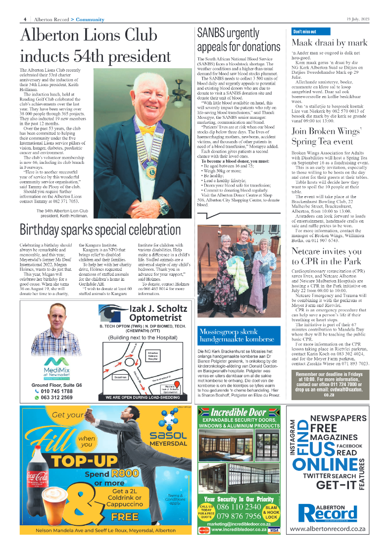Alberton Record 19 July 2023 page 4