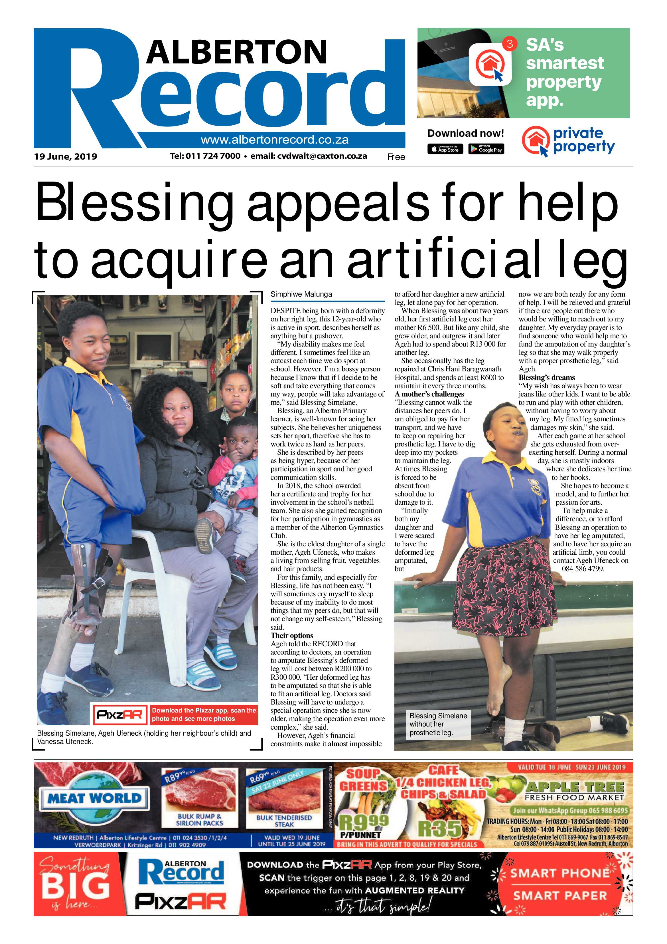 Alberton Record 19 June 2019 page 1