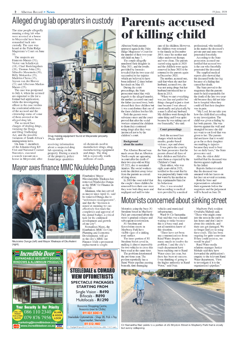 Alberton Record 19 June 2024 page 2