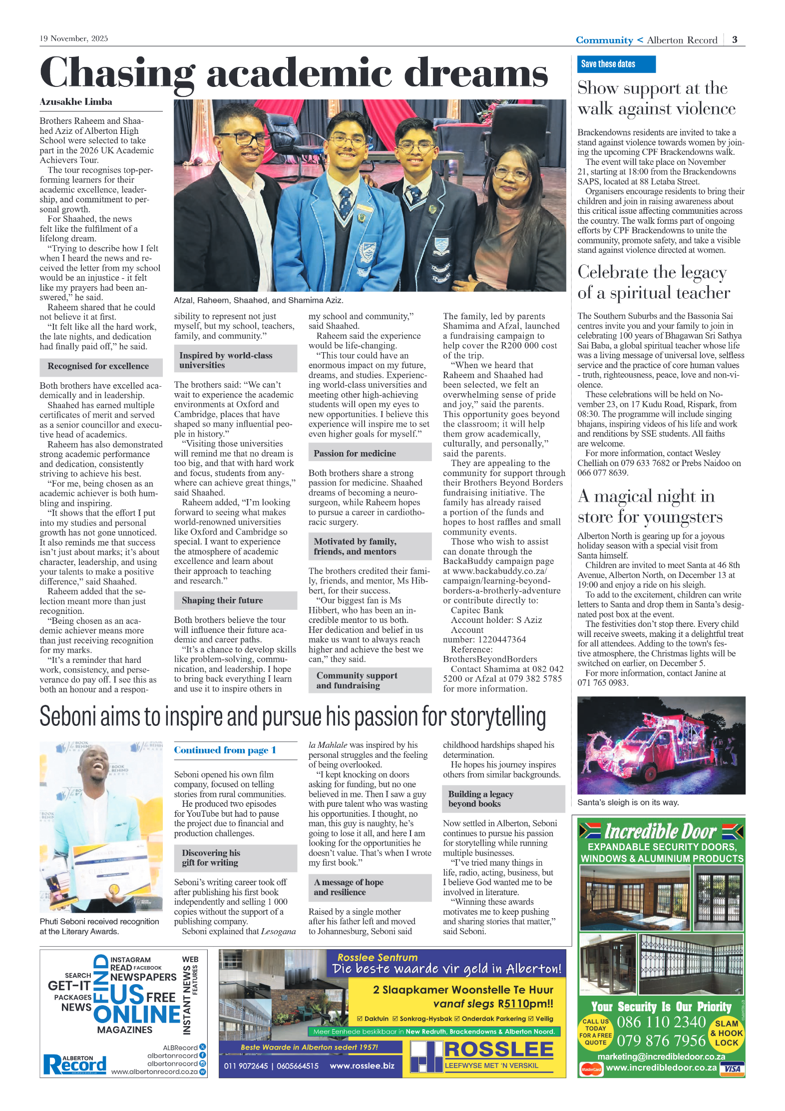 Alberton Record 19 November 2025 page 3