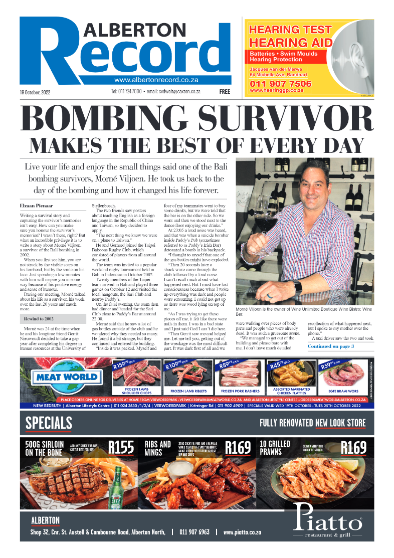 Alberton Record 19 October 2022 page 1