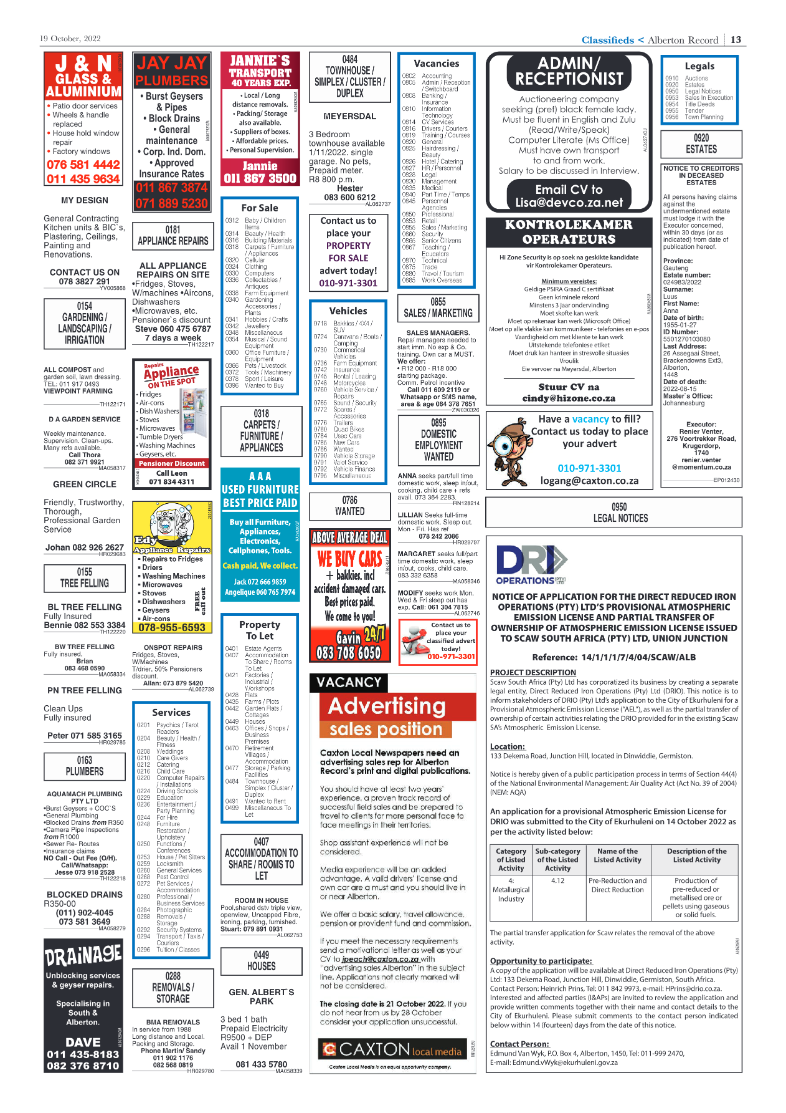 Alberton Record 19 October 2022 page 13