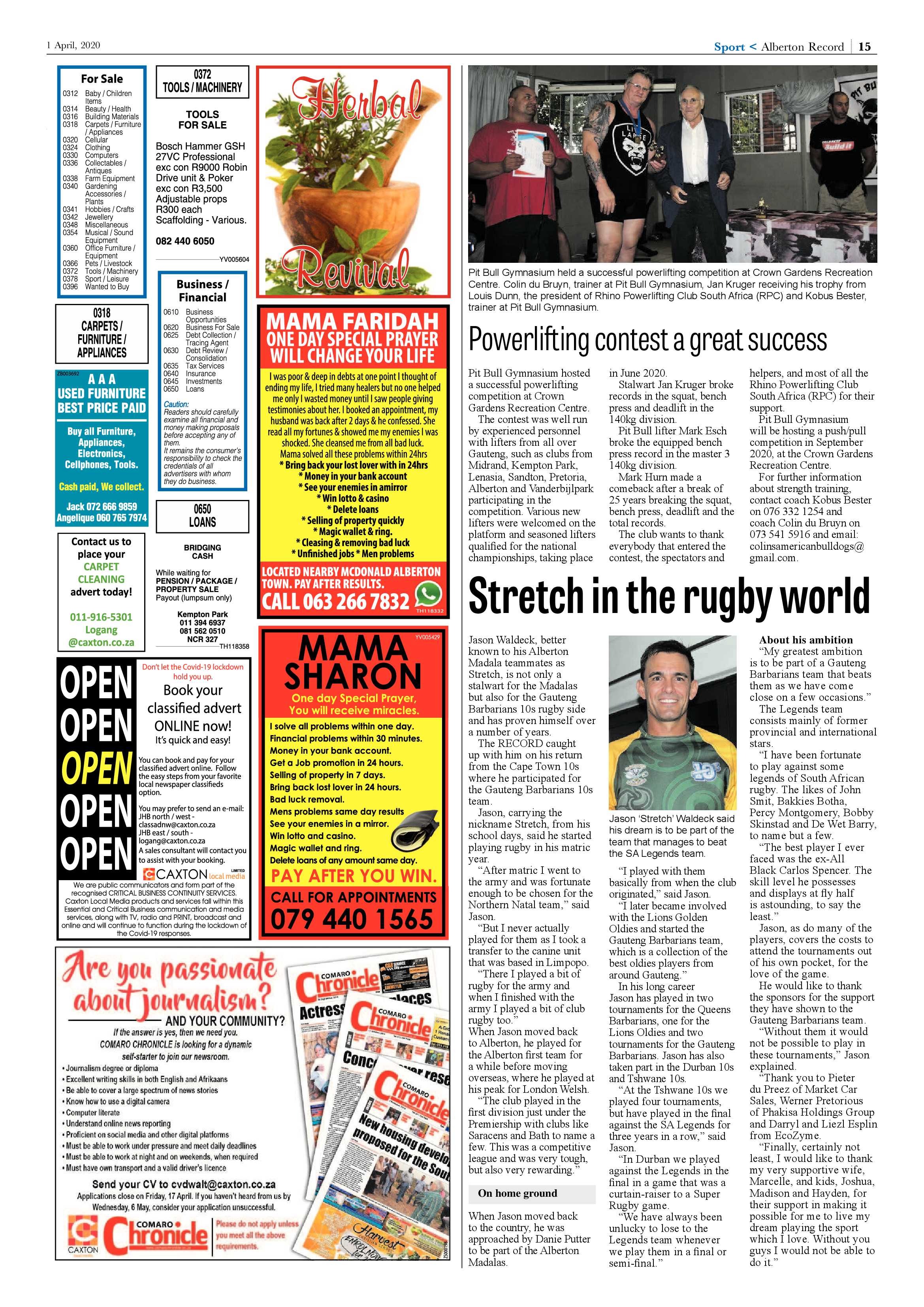 Alberton Record 1 April 2020 page 15