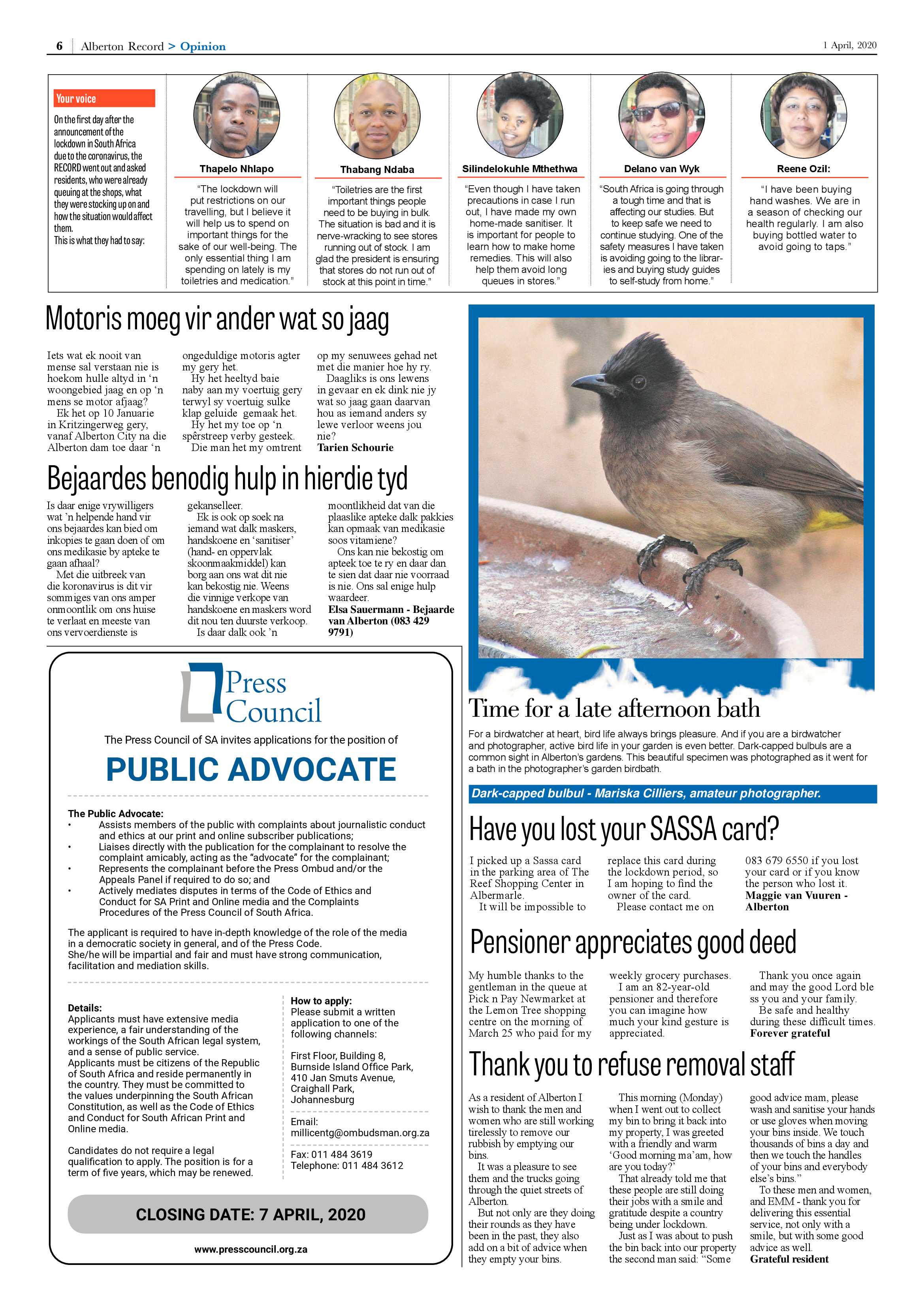 Alberton Record 1 April 2020 page 6