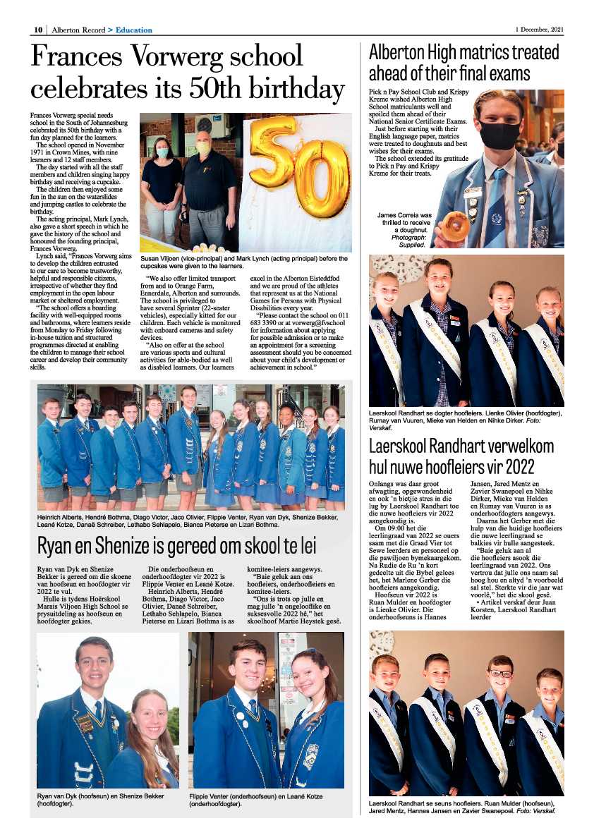 Alberton Record 1 December 2021 page 12