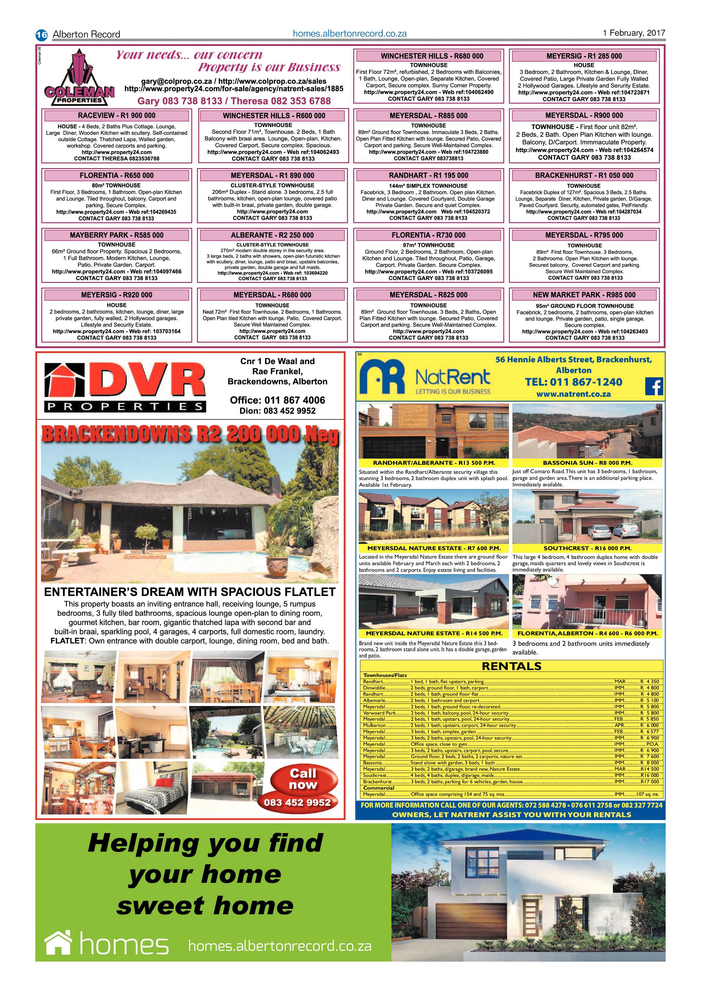 Alberton Record 1 Feburary 2017 page 16