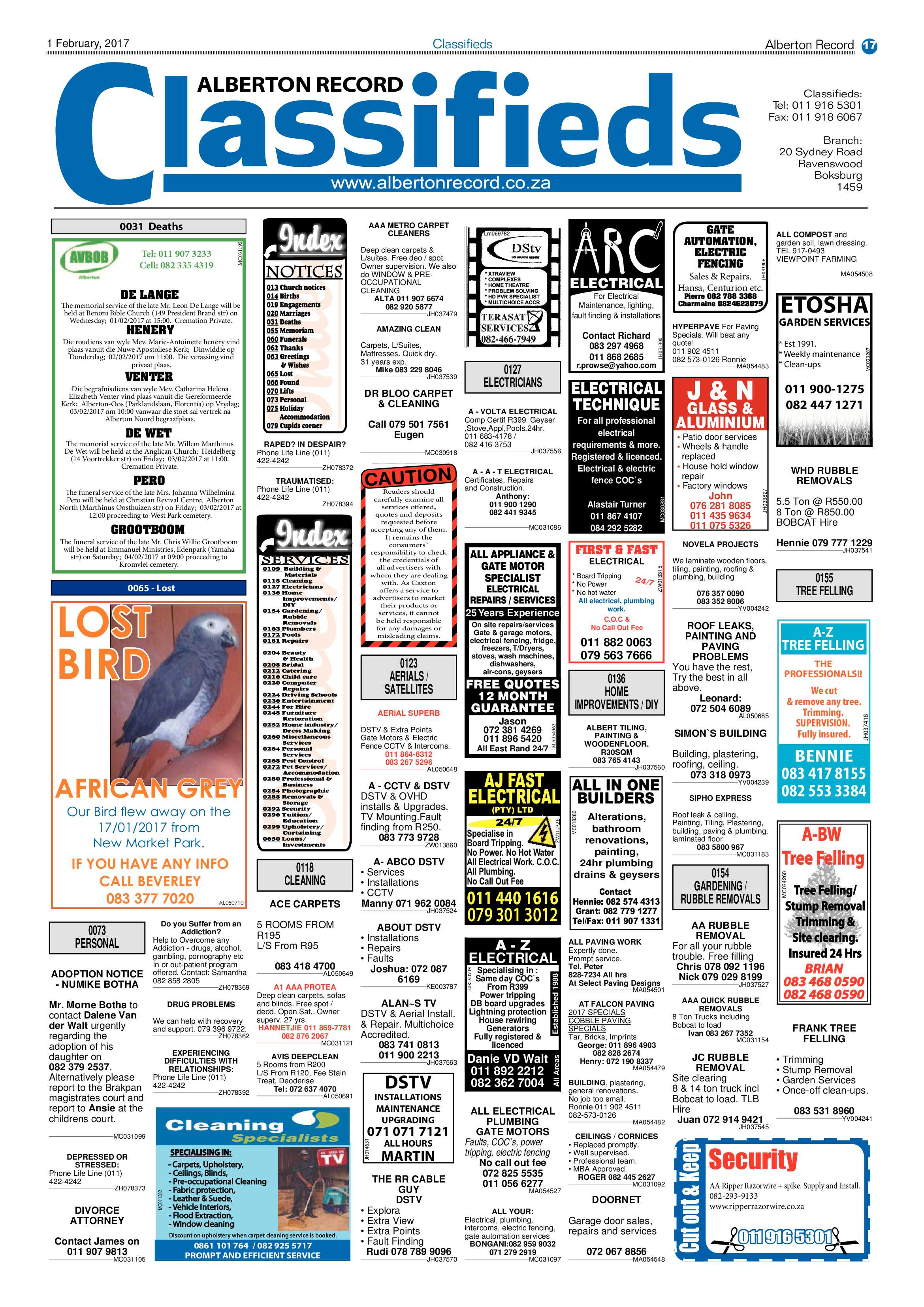 Alberton Record 1 Feburary 2017 page 17