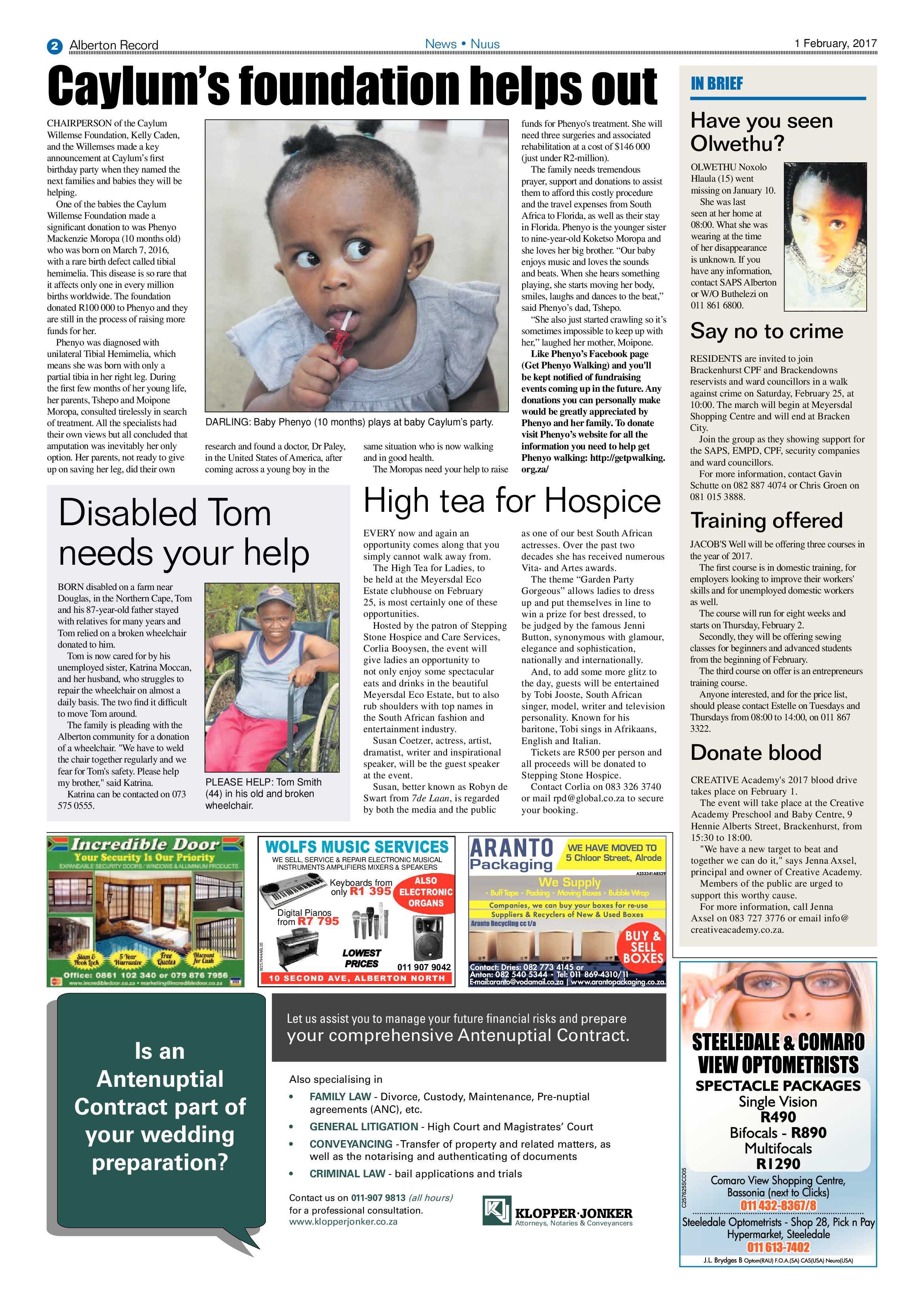 Alberton Record 1 Feburary 2017 page 2