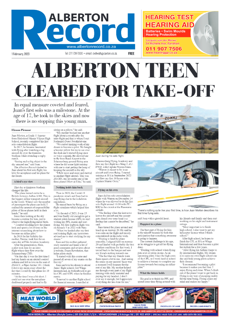 Alberton Record 1 January 2023 page 1