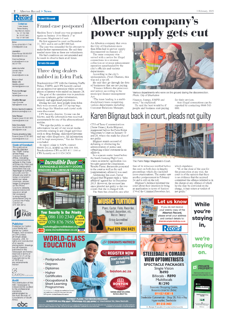 Alberton Record 1 January 2023 page 2