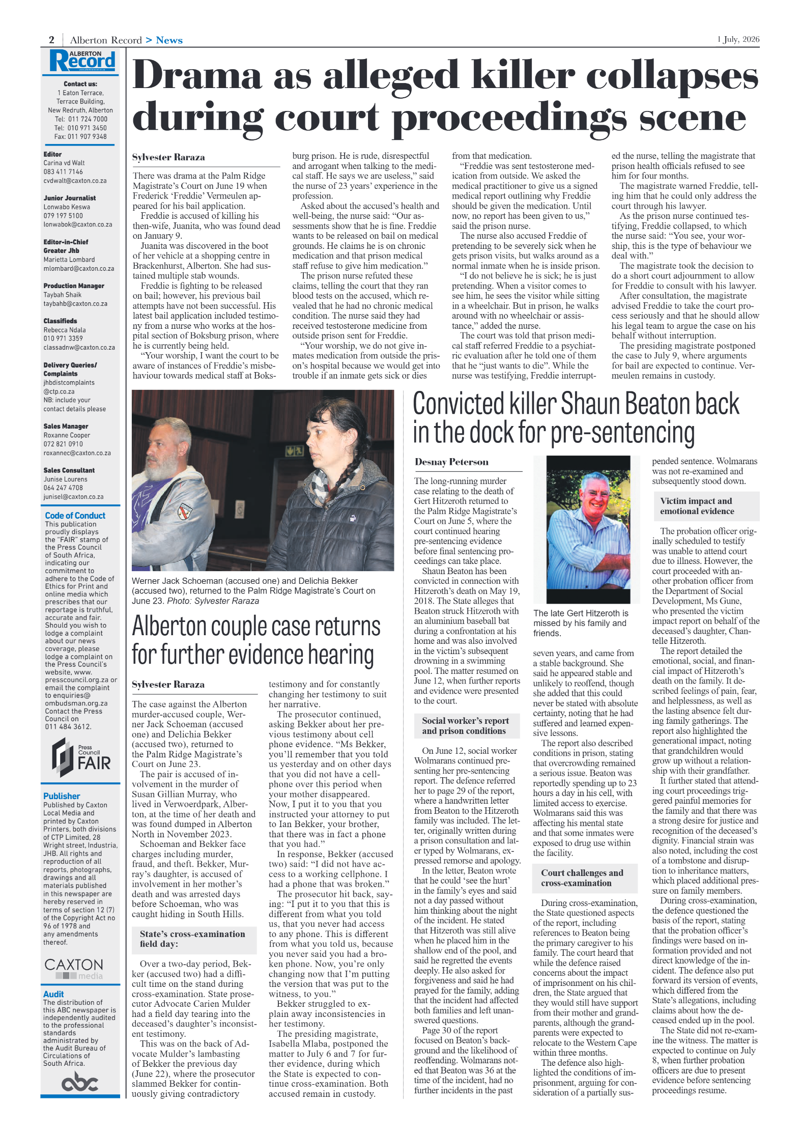 Alberton Record 1 July 2026 page 2