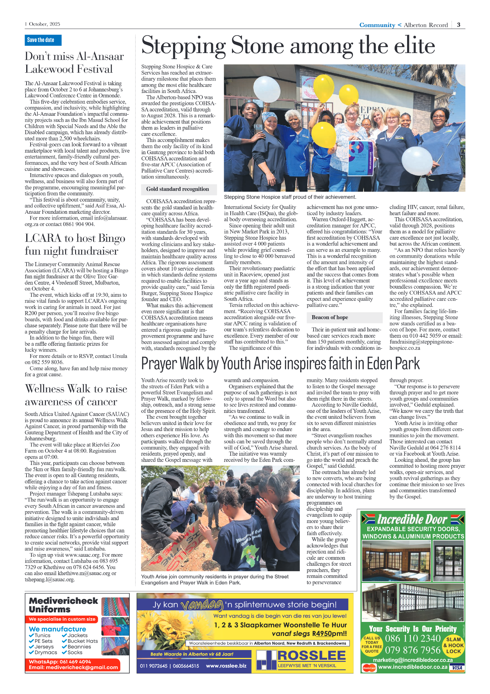 Alberton Record 1 October 2025 page 3