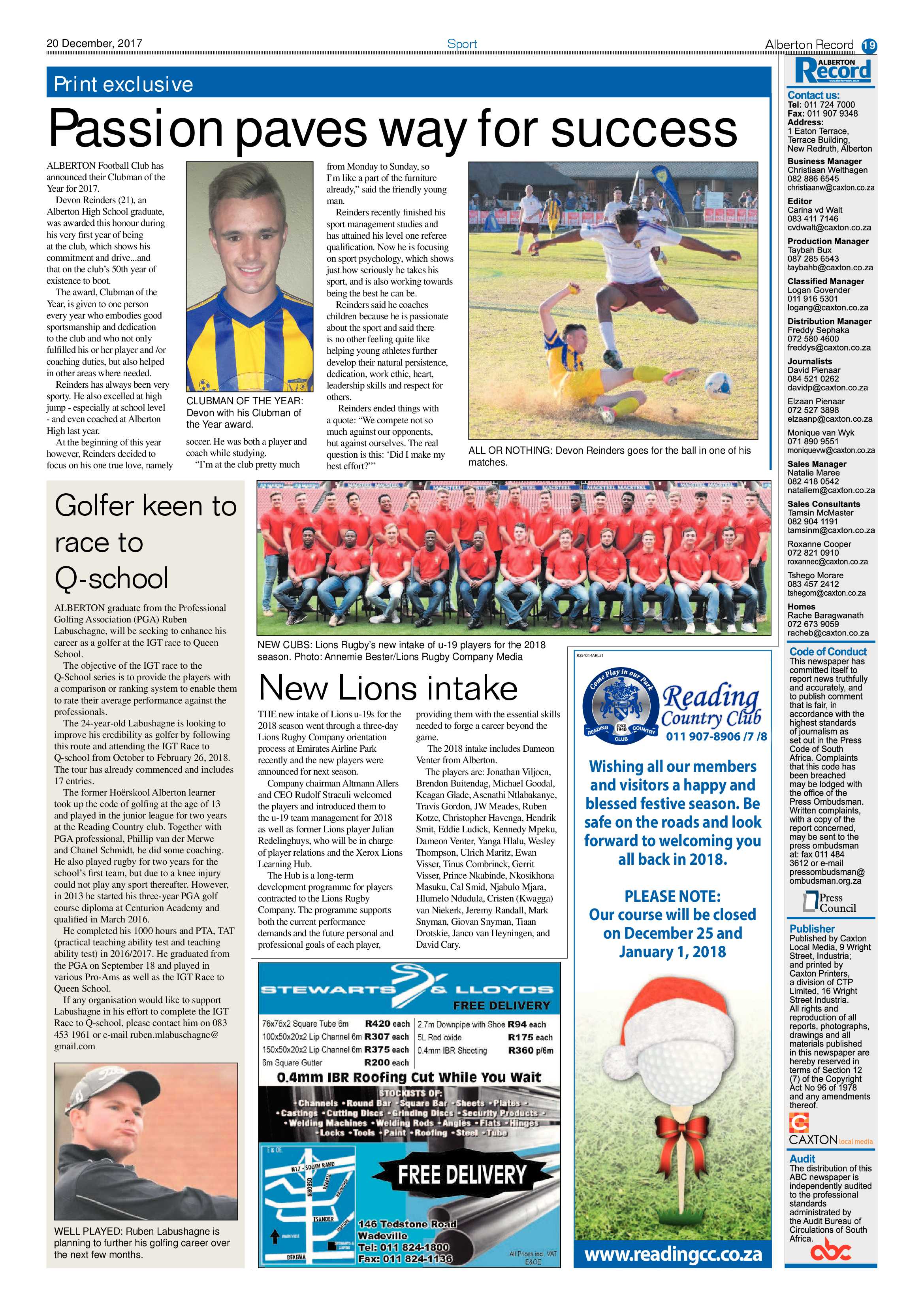 Alberton Record 20 December 2017 page 19