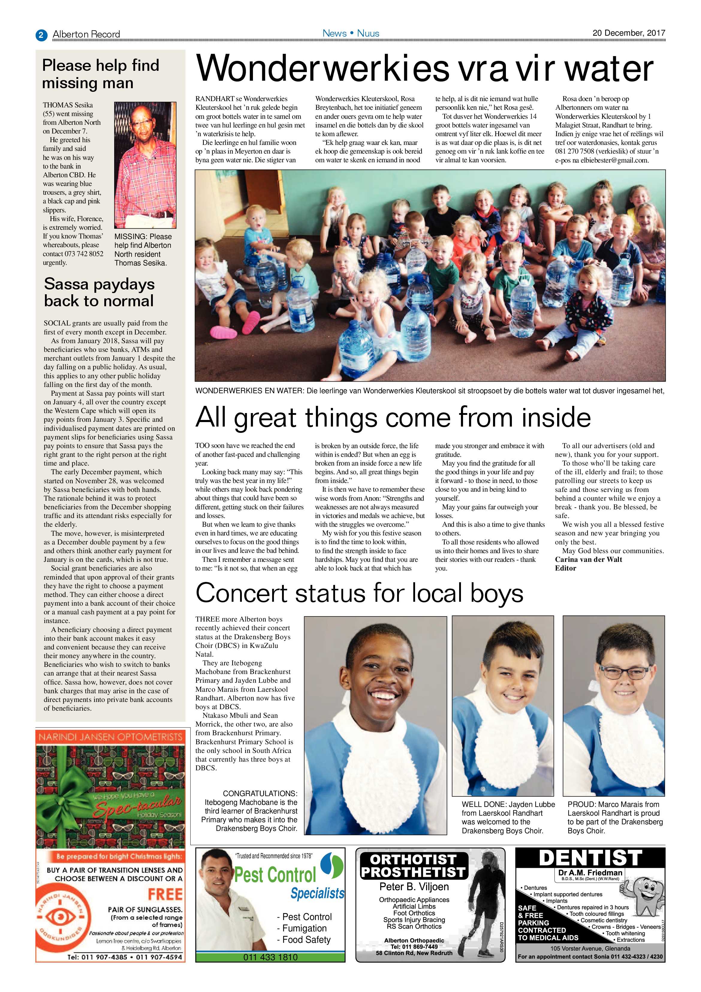 Alberton Record 20 December 2017 page 2