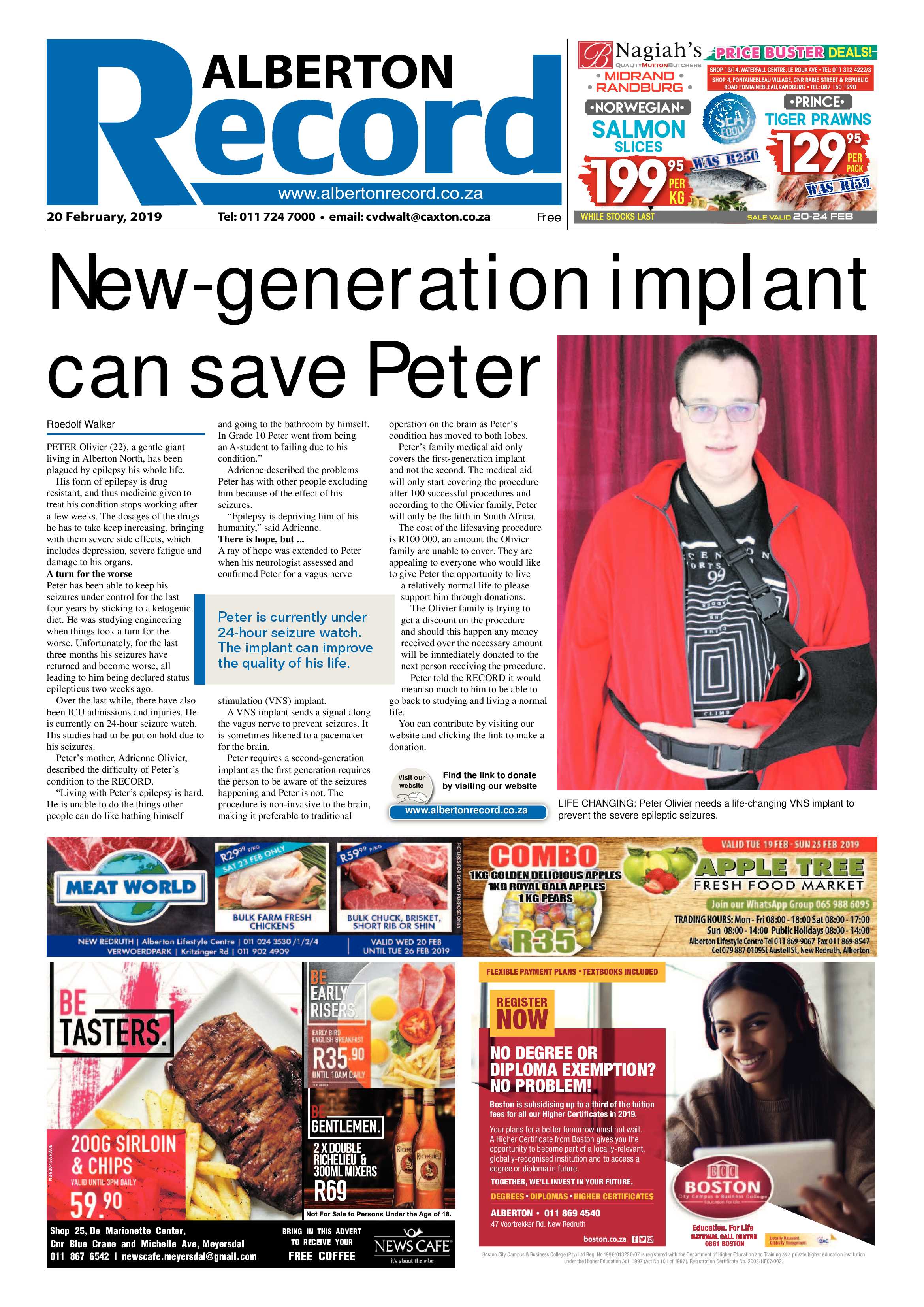 Alberton Record 20 February 2019 page 1