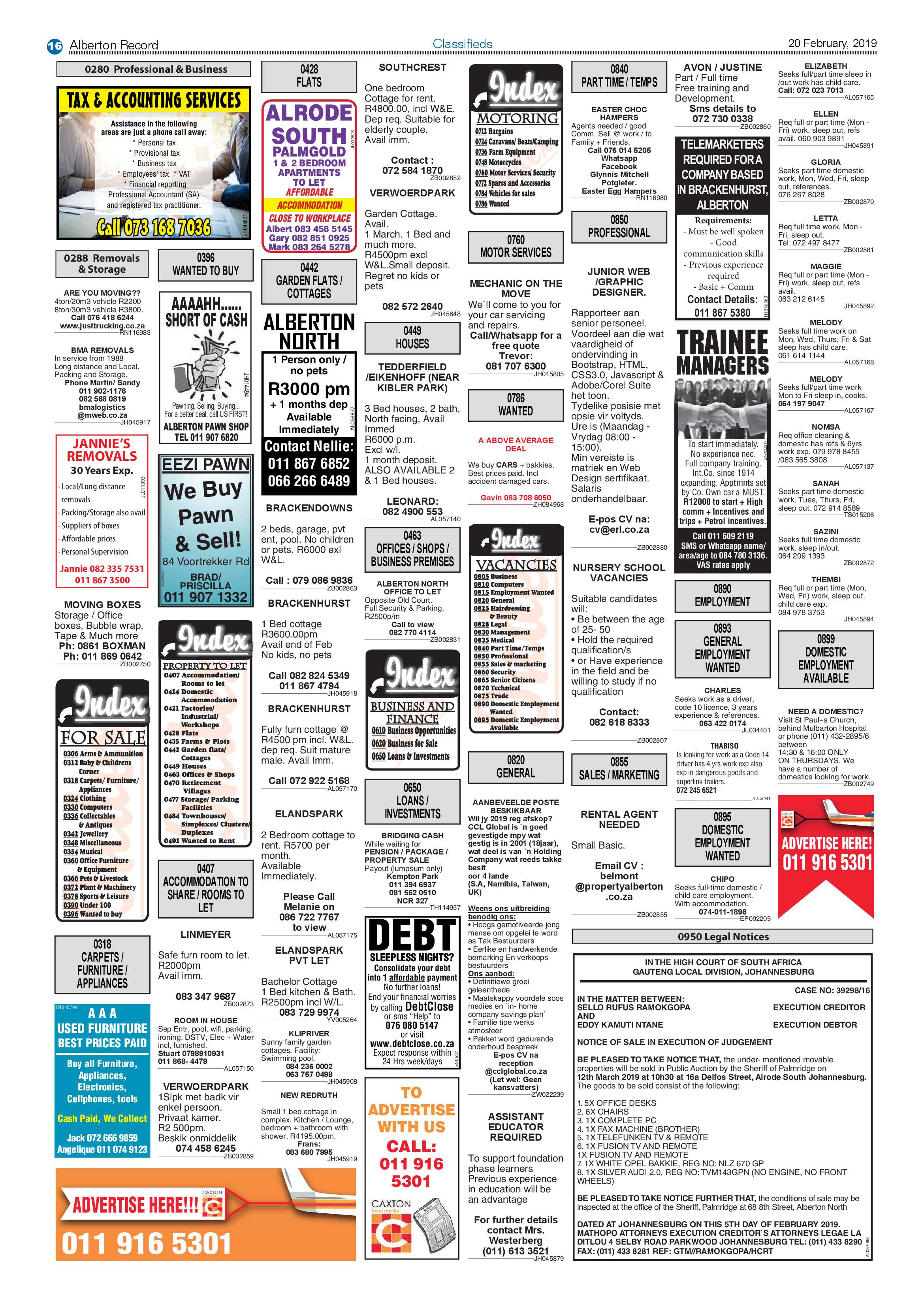 Alberton Record 20 February 2019 page 16