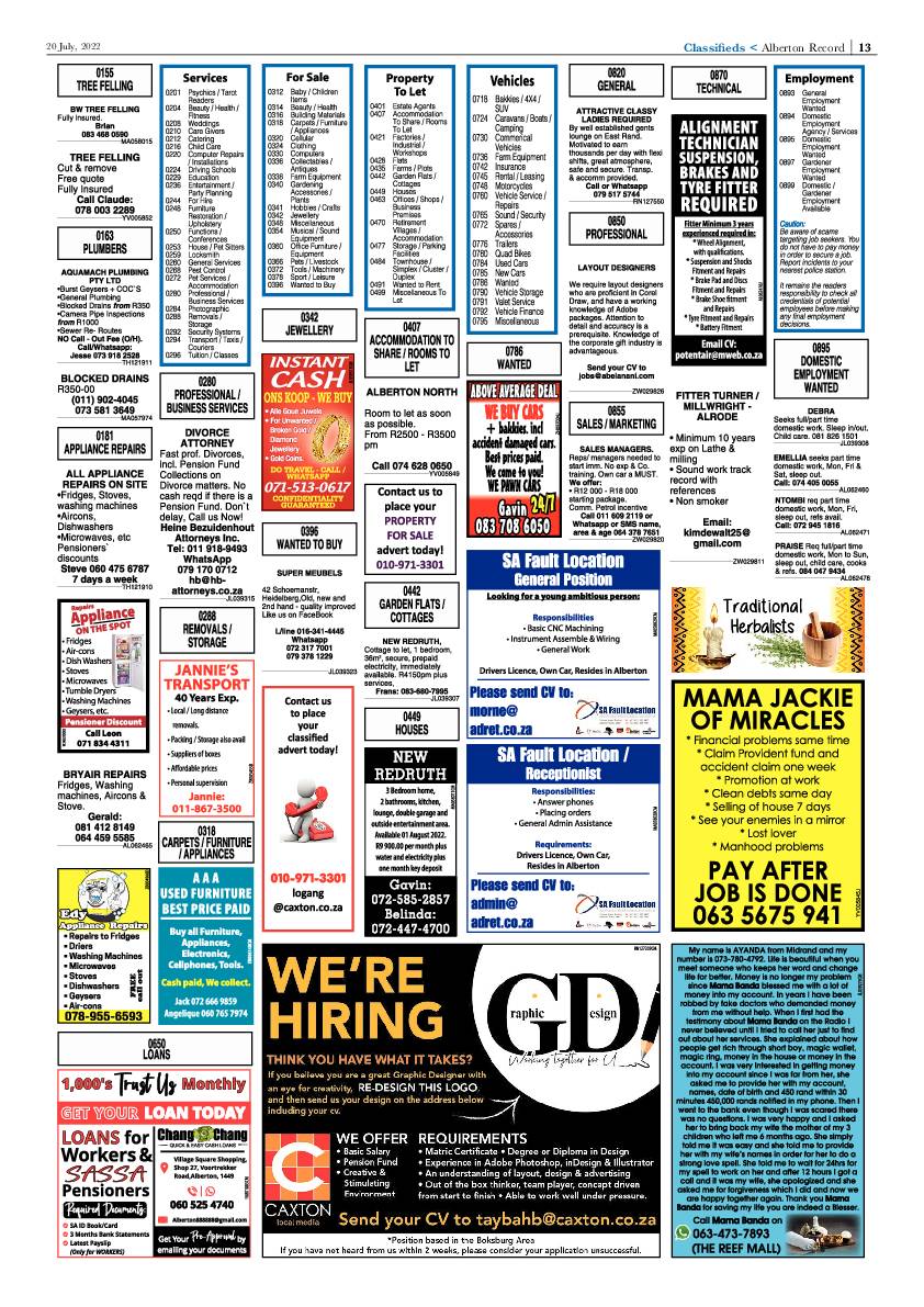Alberton Record 20 July 2022 page 13