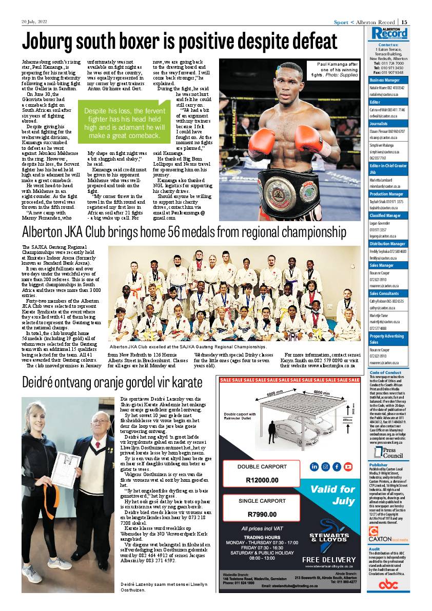 Alberton Record 20 July 2022 page 15