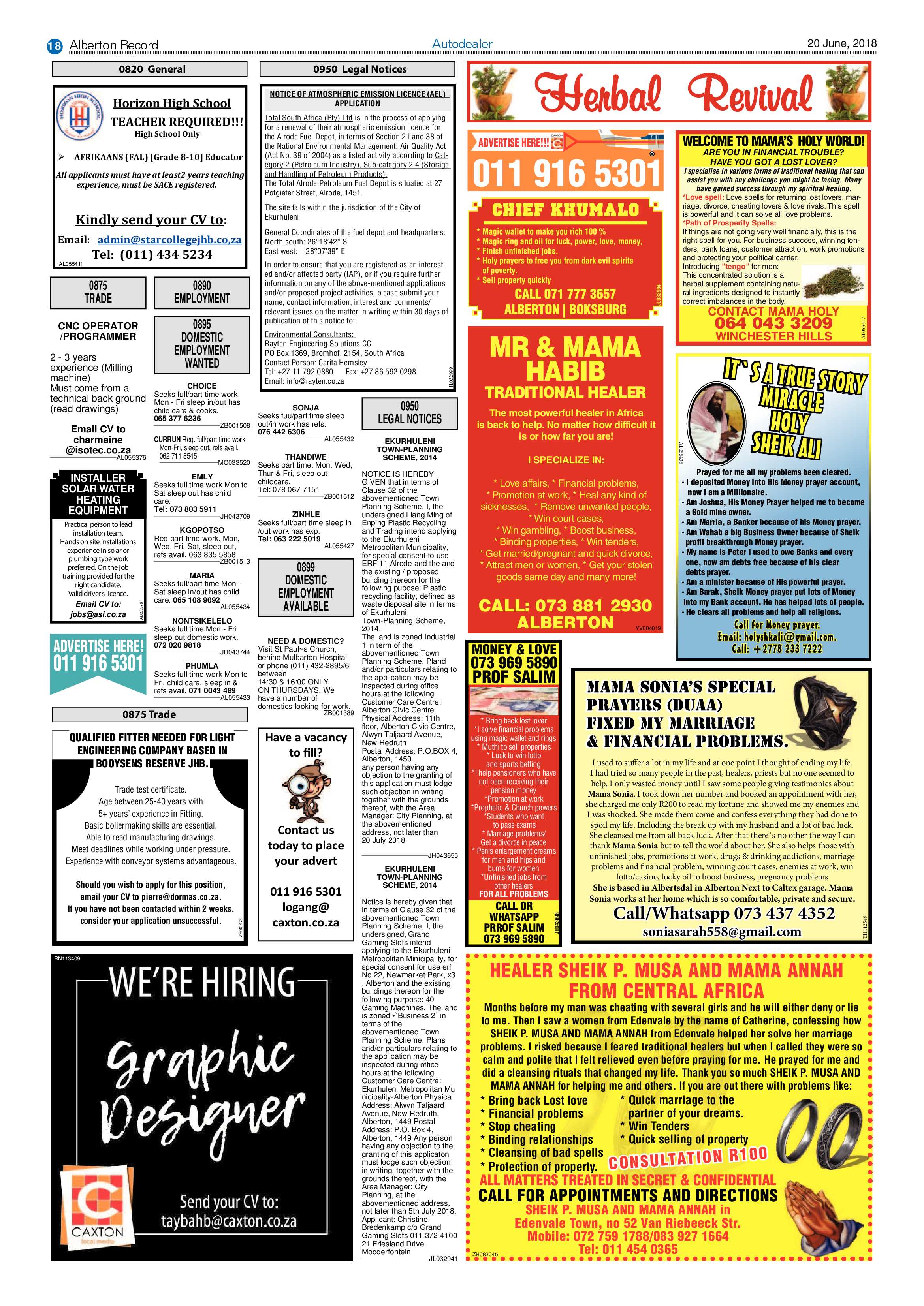 Alberton Record 20 June 2018 page 18