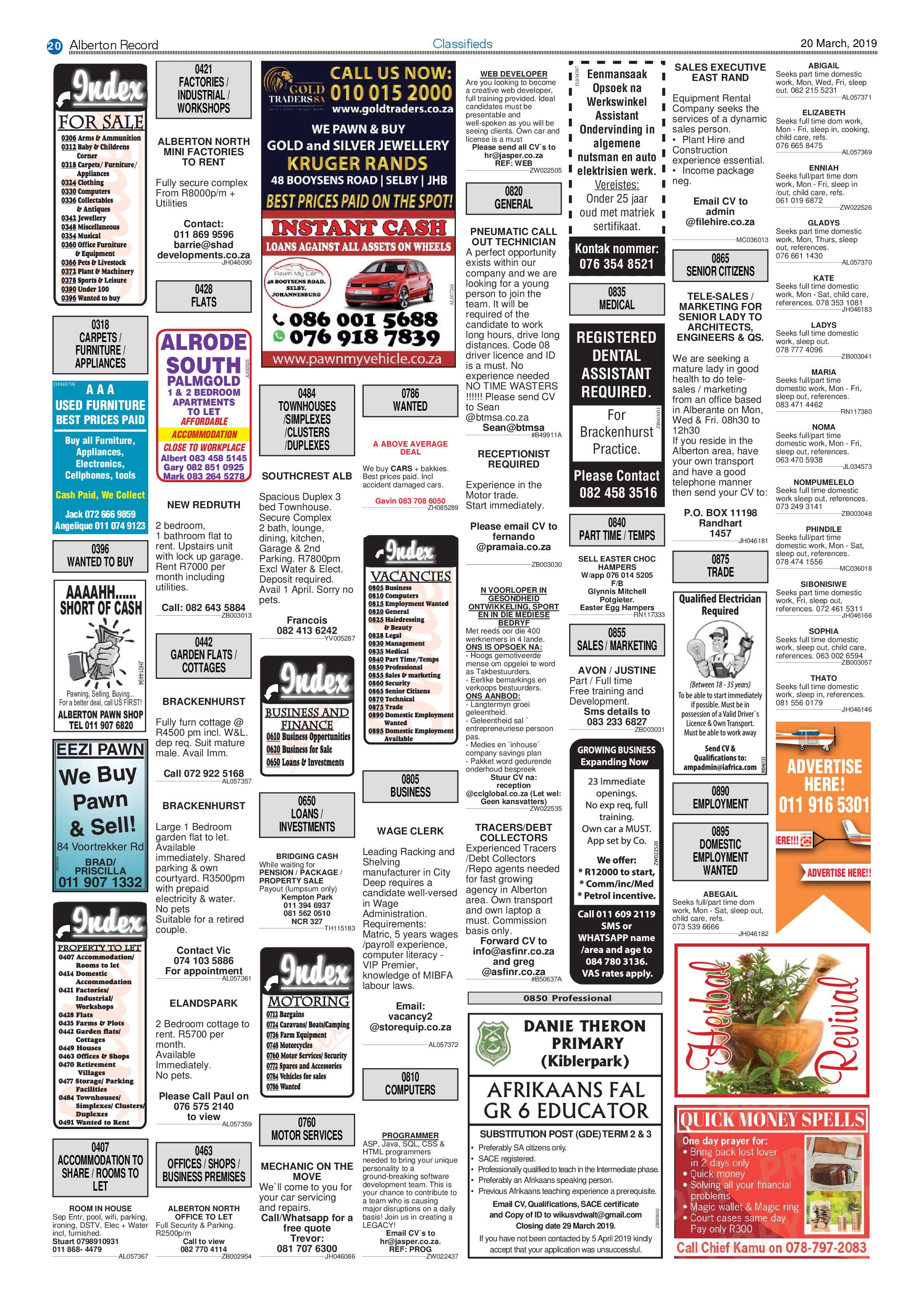 Alberton Record 20 March 2019 page 20