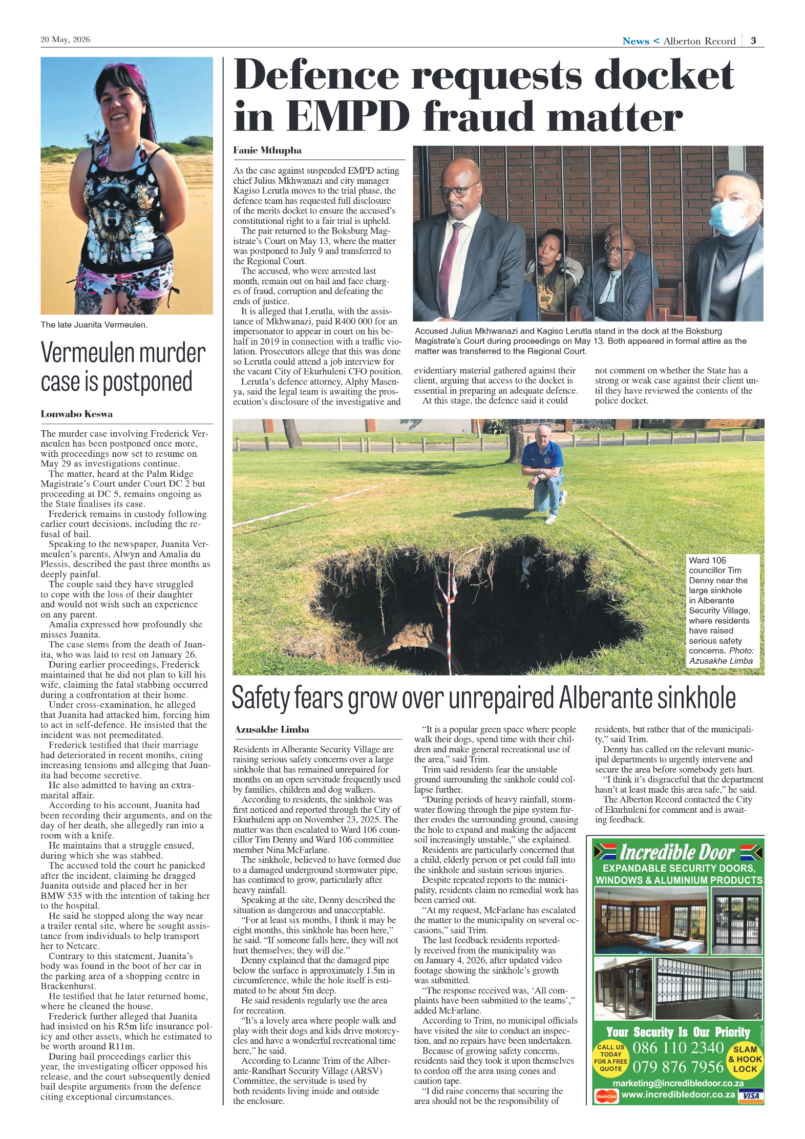 Alberton Record 20 May 2026 page 3