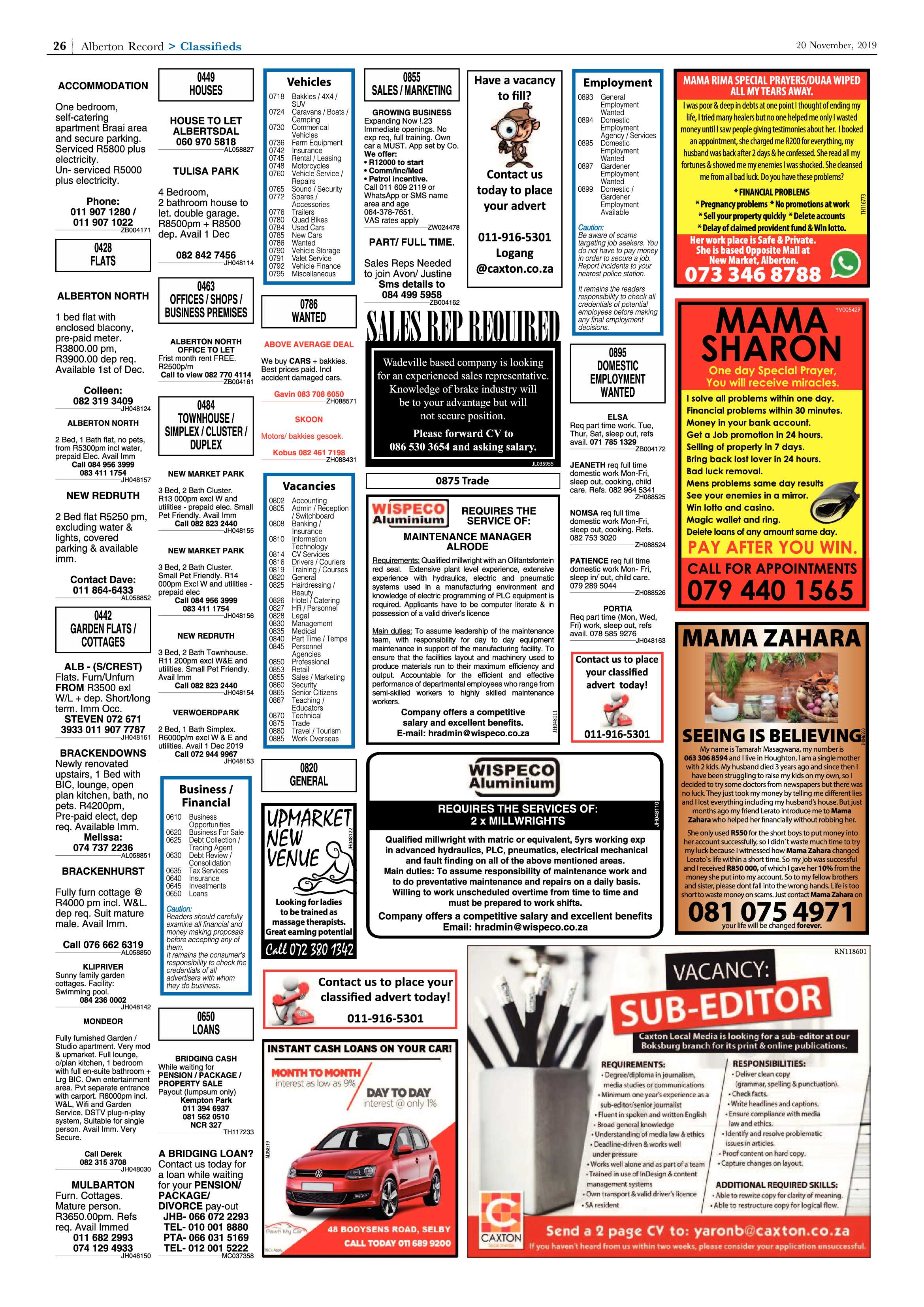 Alberton Record 20 November 2019 page 26