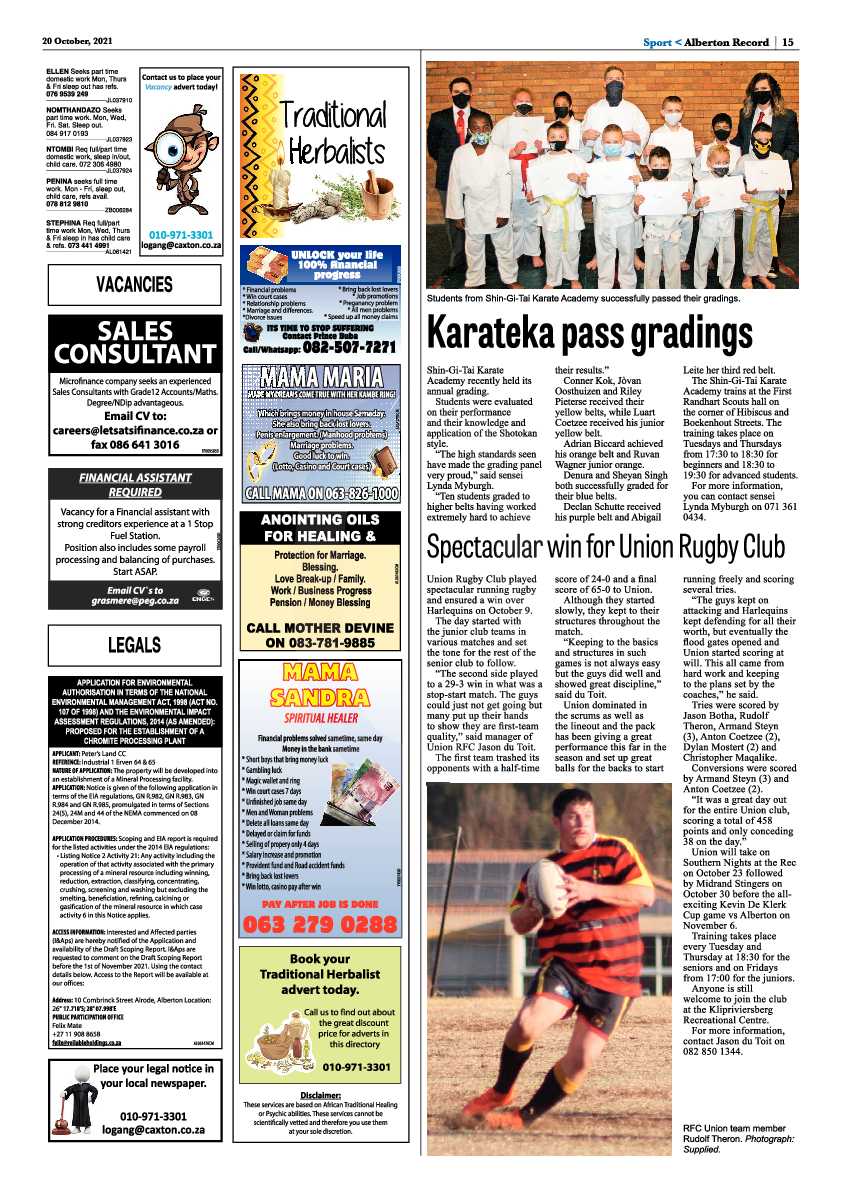Alberton Record 20 October 2021 page 15