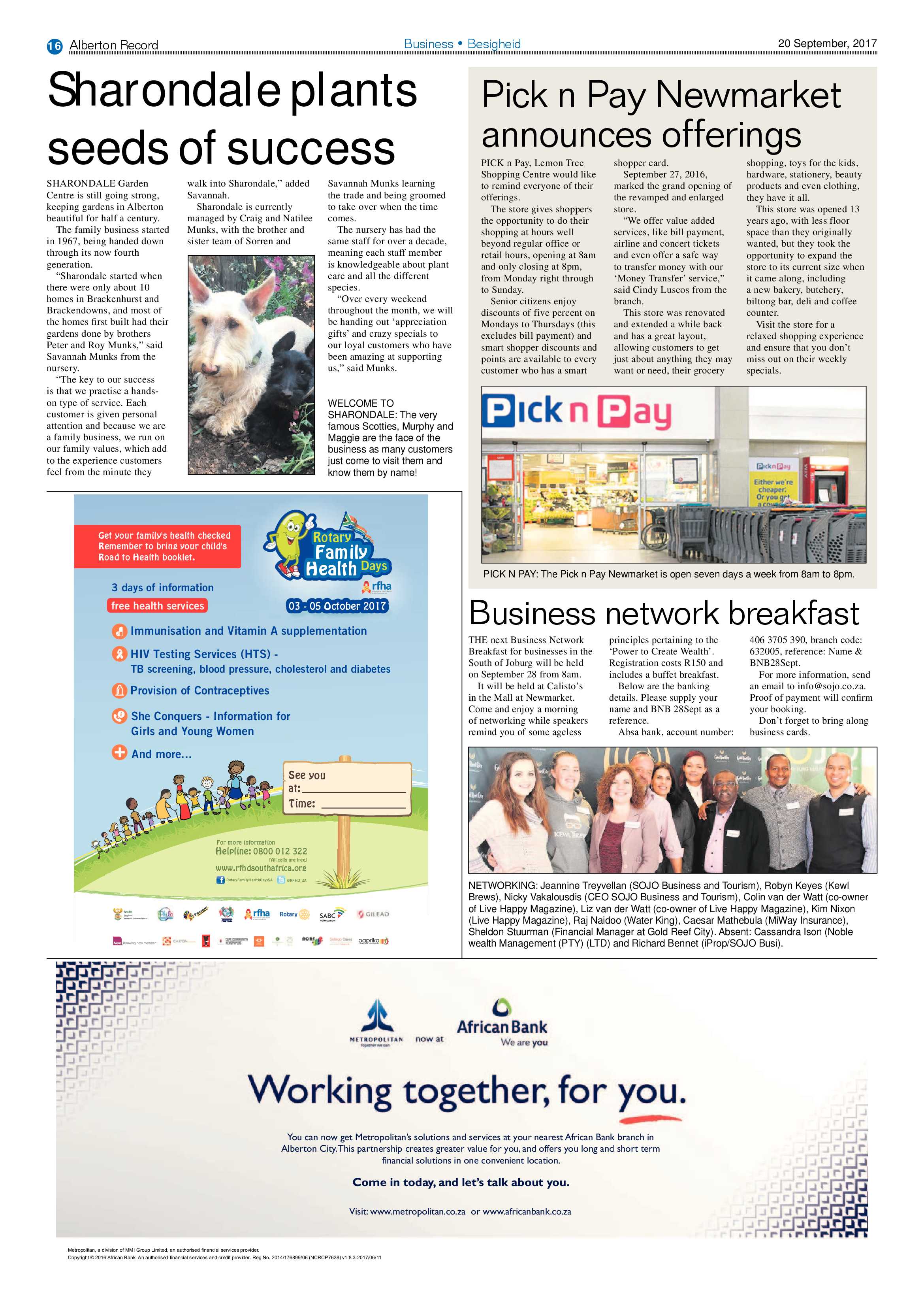 Alberton Record 20 September 2017 page 16