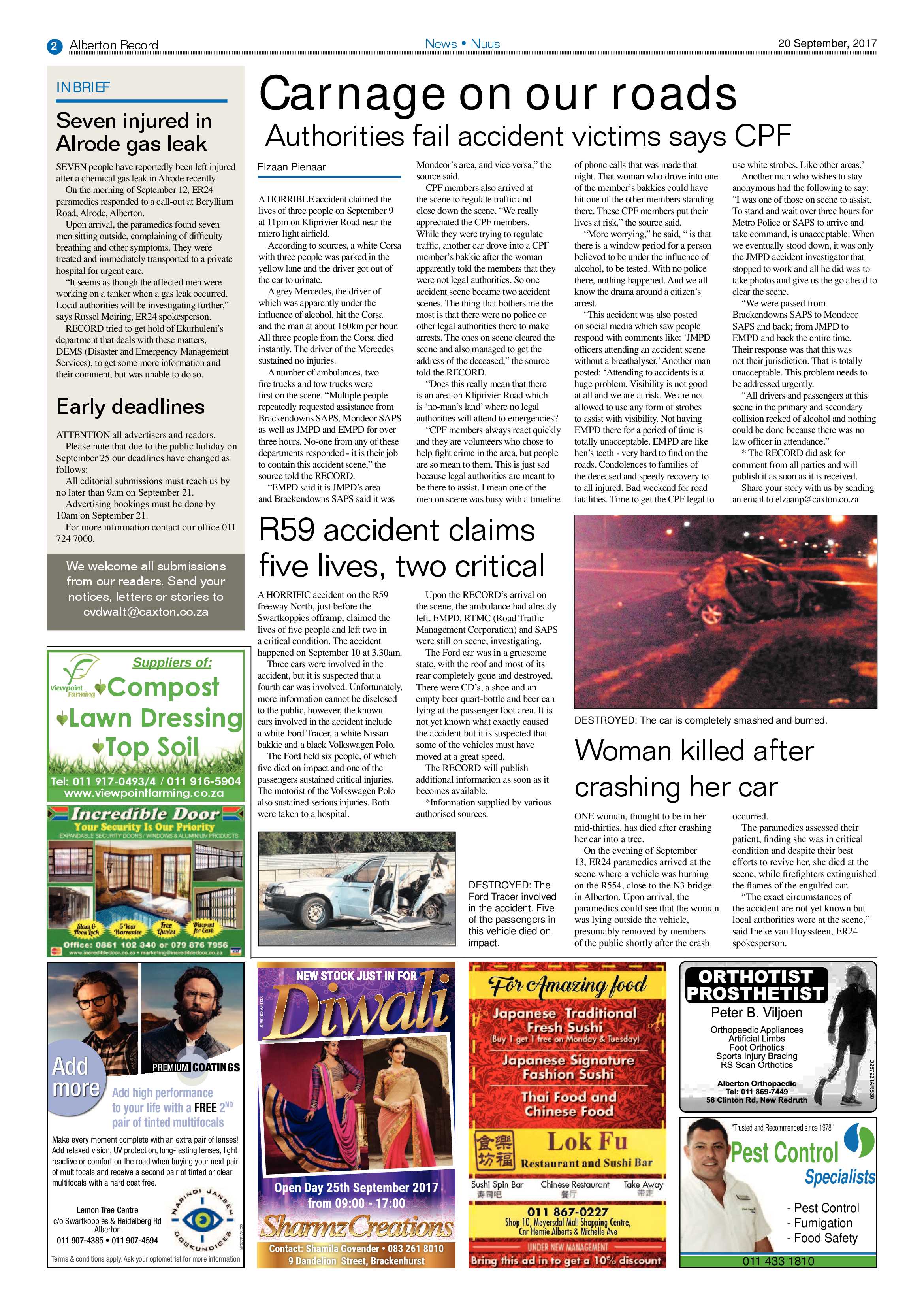 Alberton Record 20 September 2017 page 2