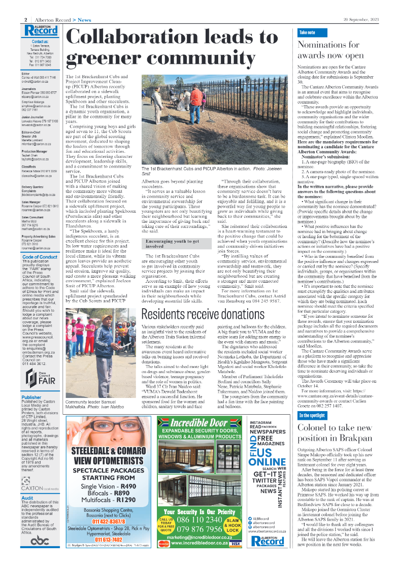 Alberton Record 20 September 2023 page 2