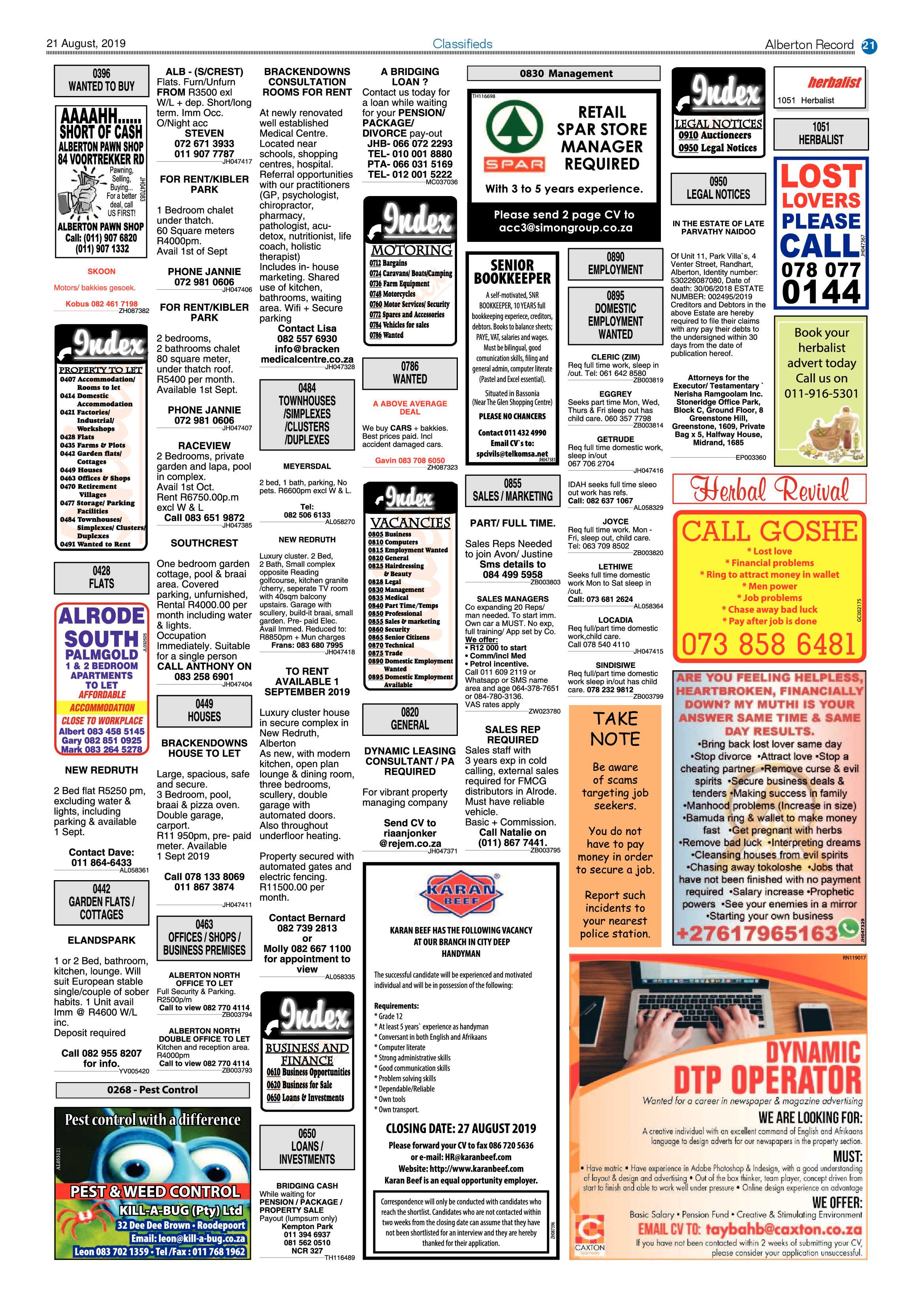 Alberton Record 21 August 2019 page 21