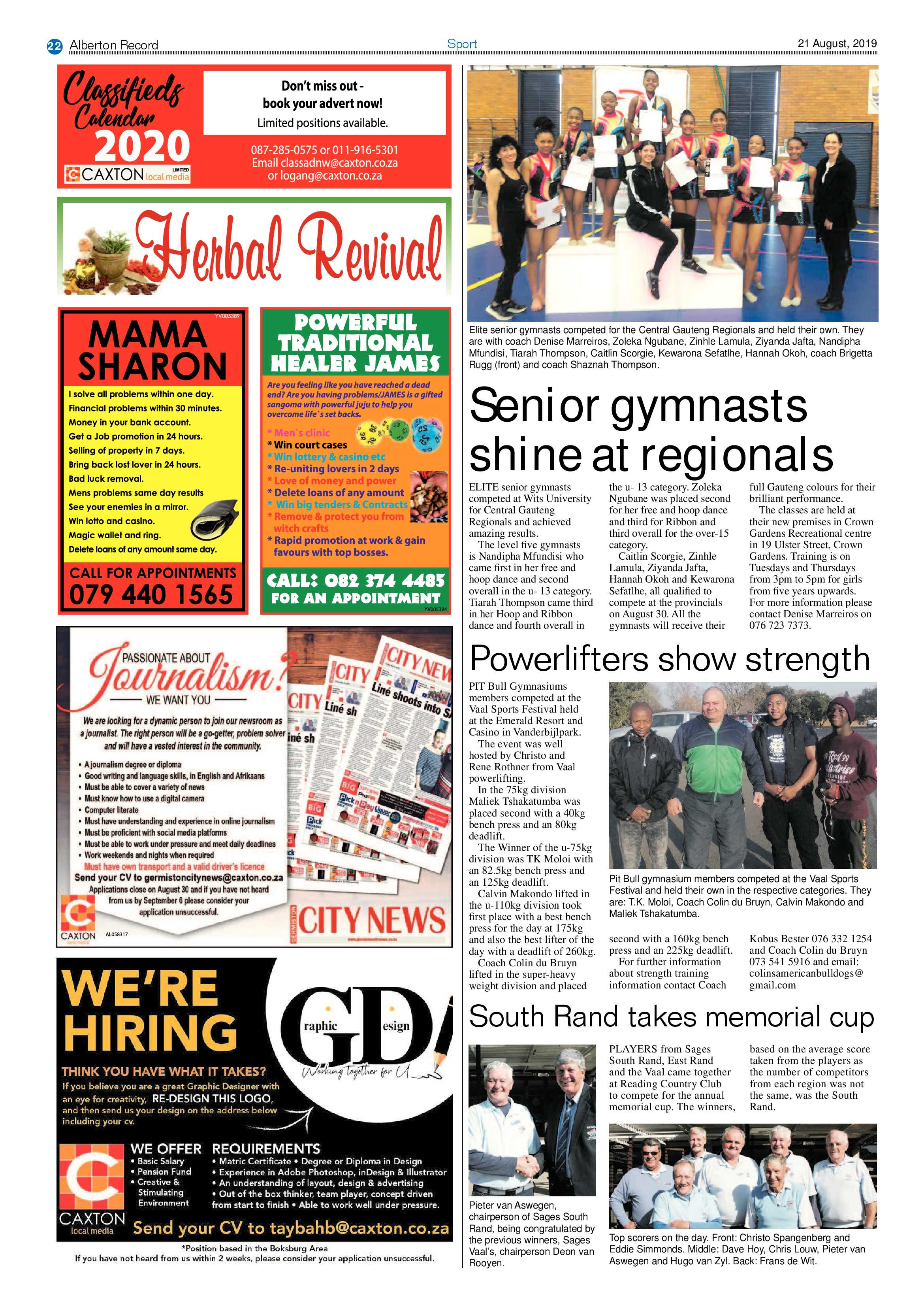Alberton Record 21 August 2019 page 22