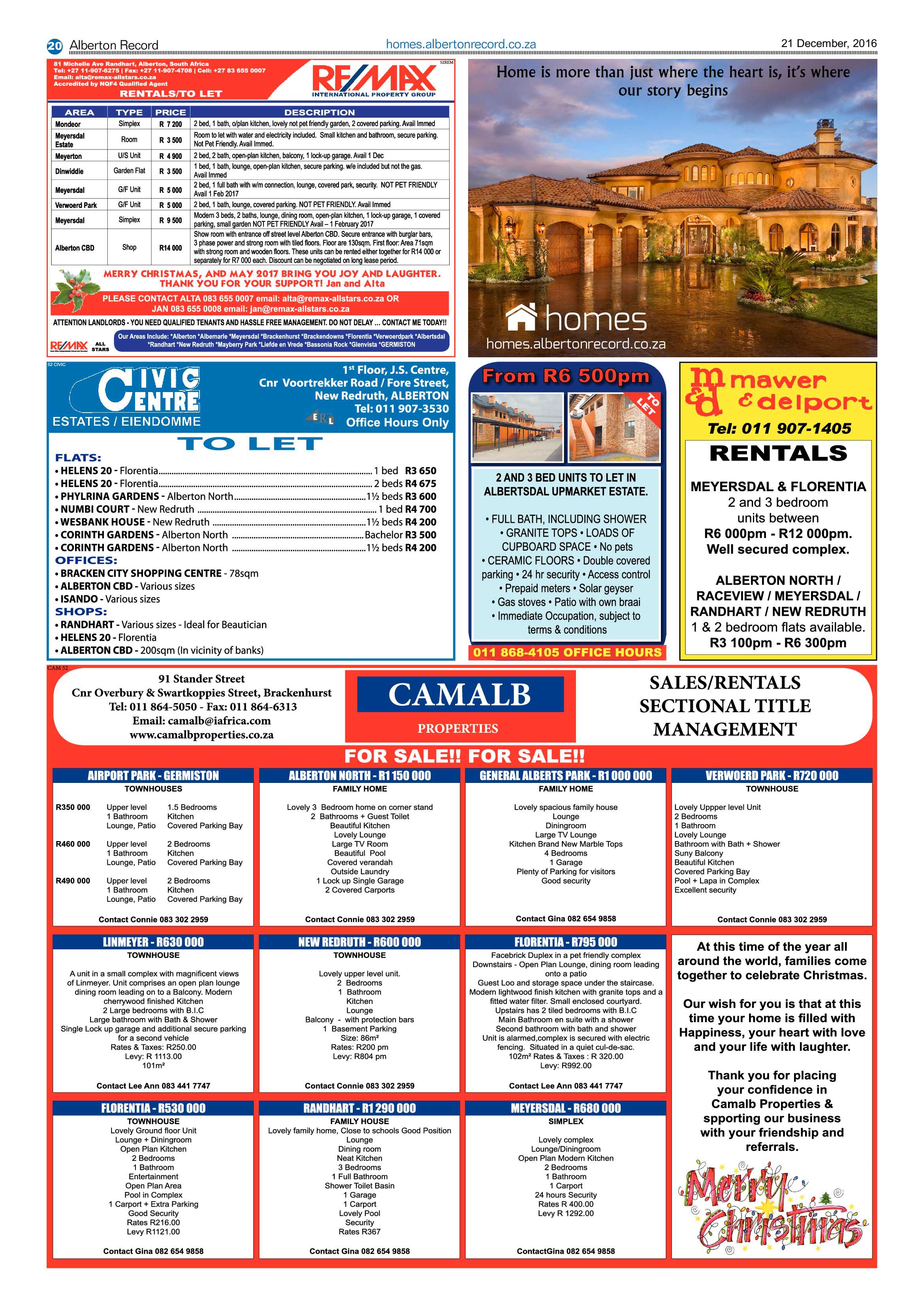 Alberton Record 21 December 2016 page 20