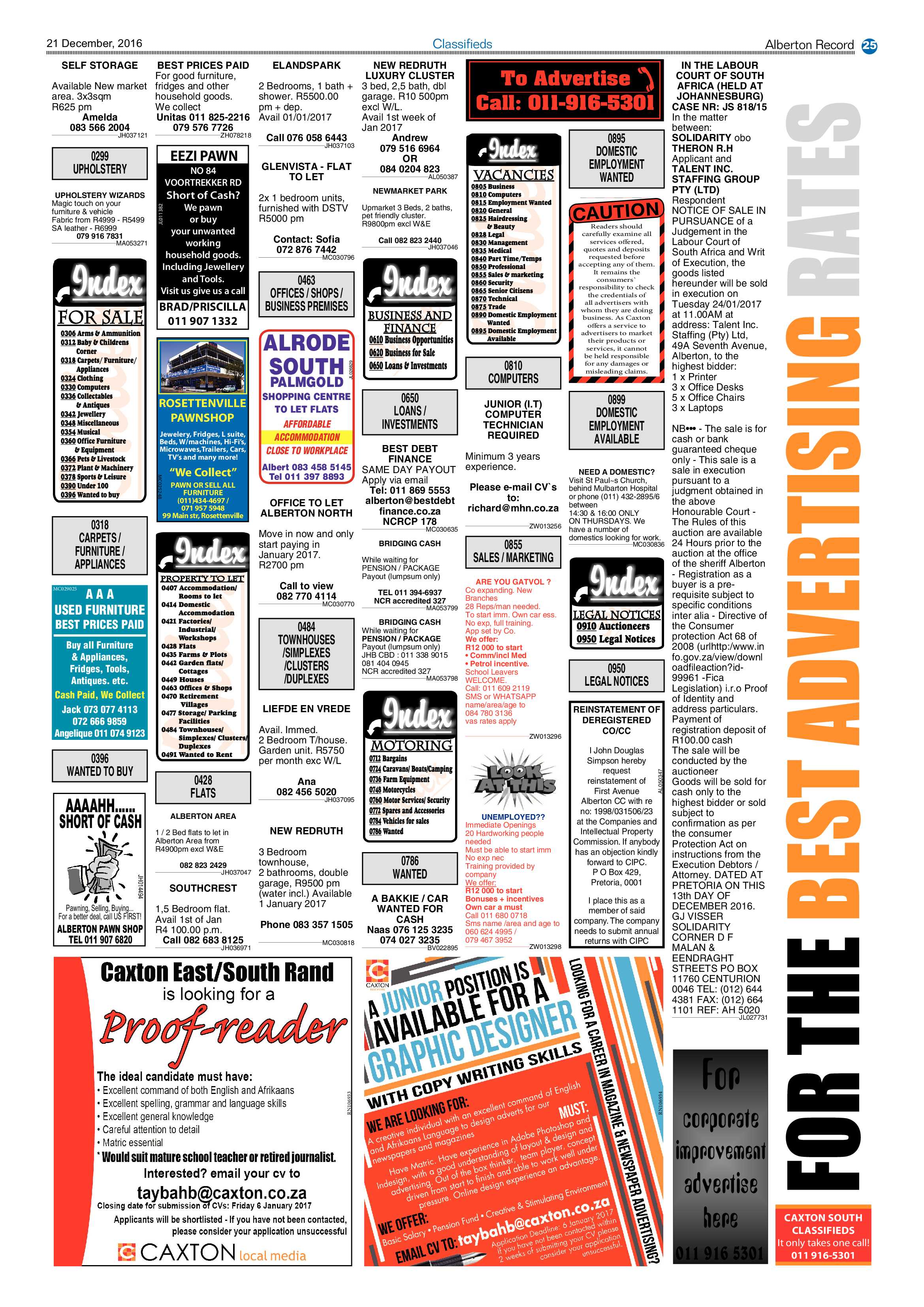 Alberton Record 21 December 2016 page 25