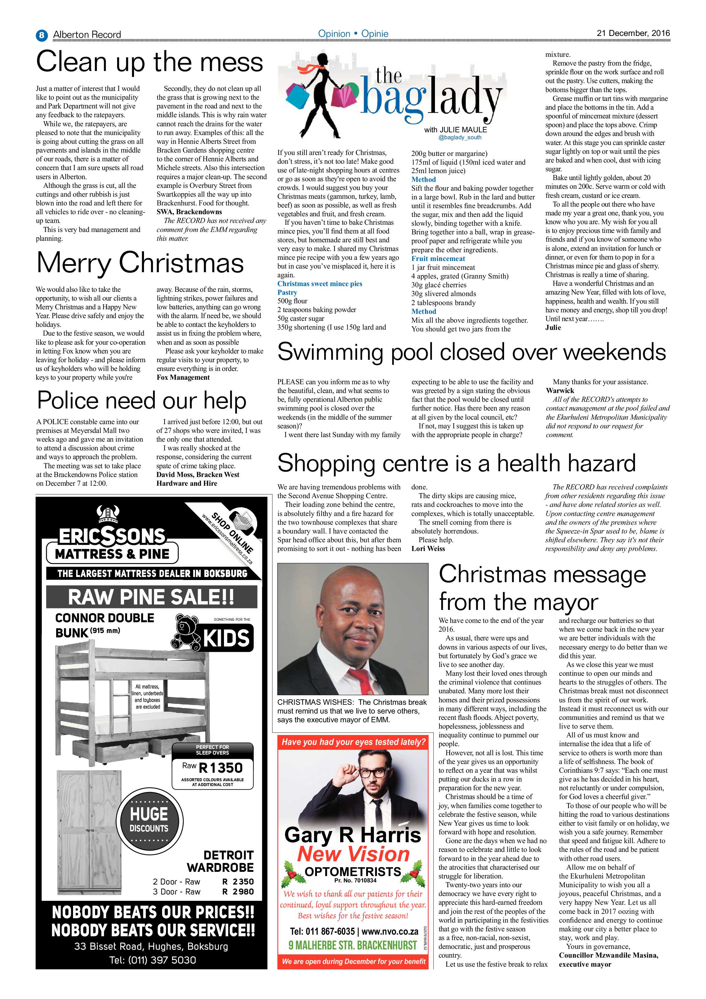 Alberton Record 21 December 2016 page 8