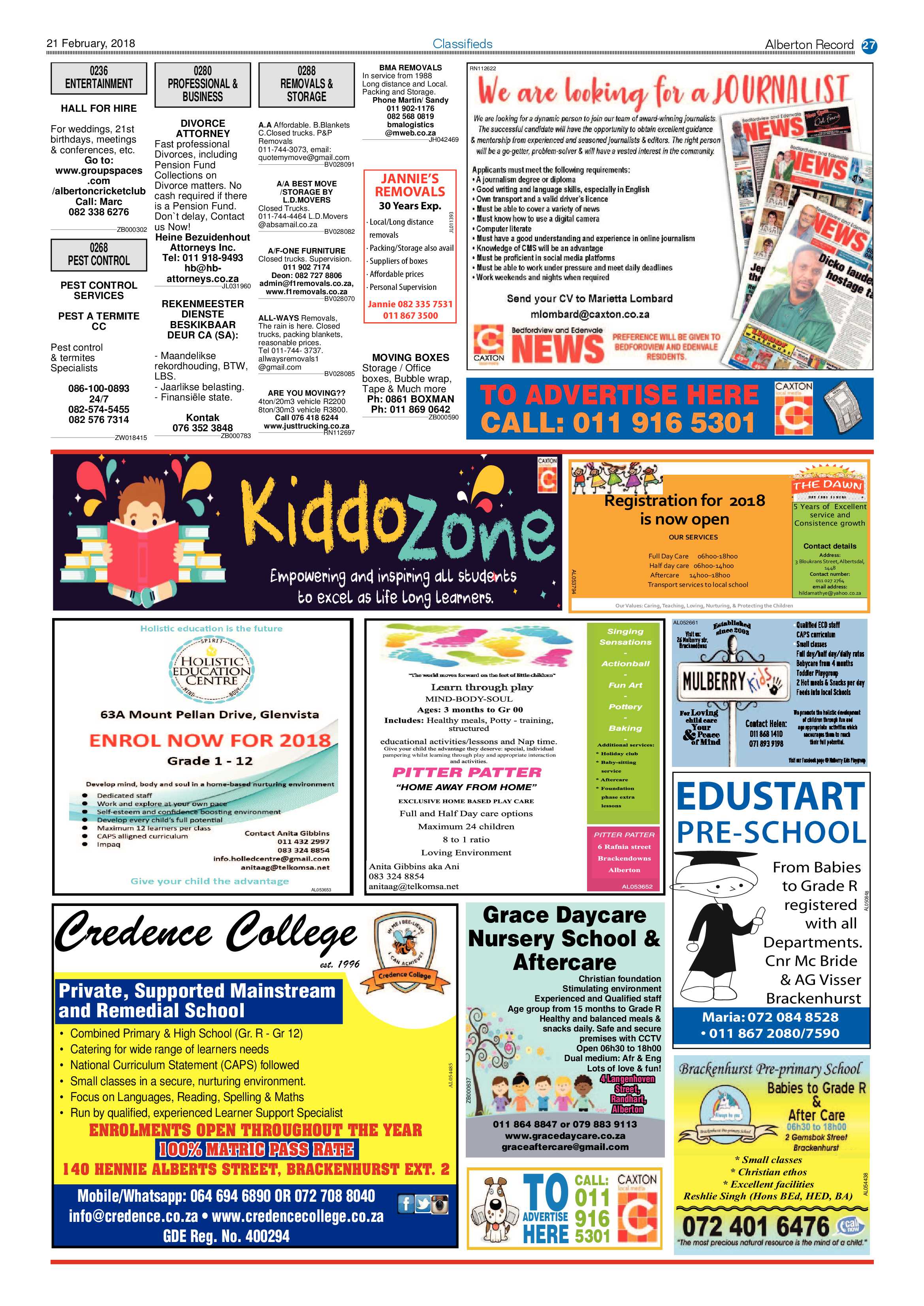 Alberton Record 21 February 2018 page 27