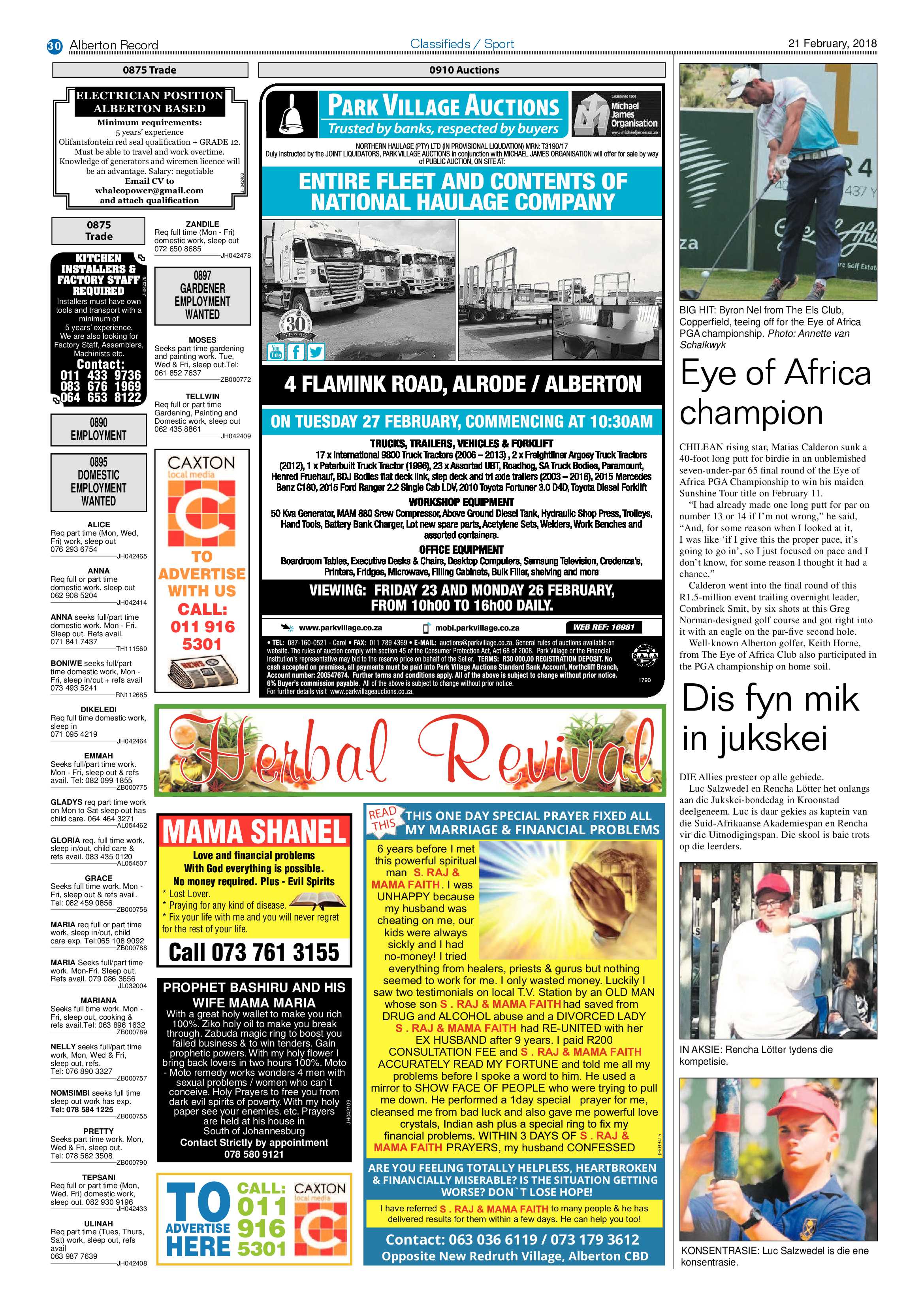 Alberton Record 21 February 2018 page 30