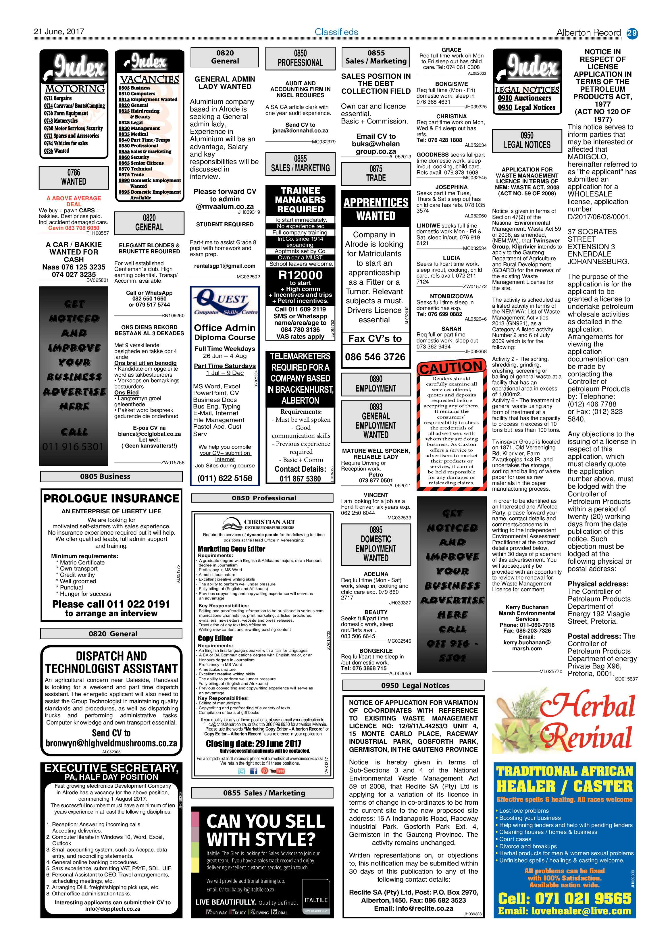 Alberton Record 21 June 2017 page 29