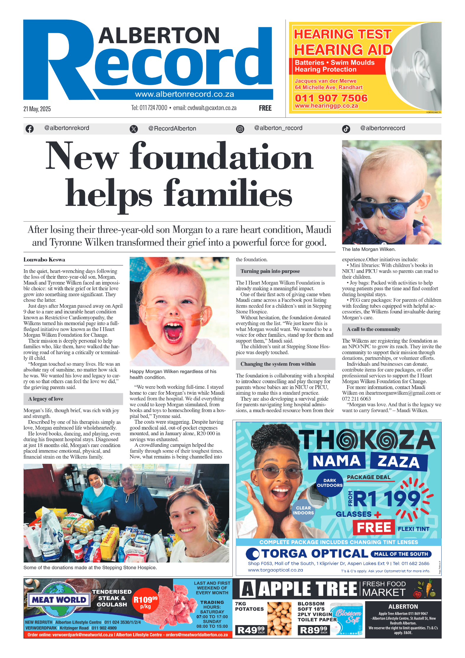 Alberton Record 21 May 2025 page 1