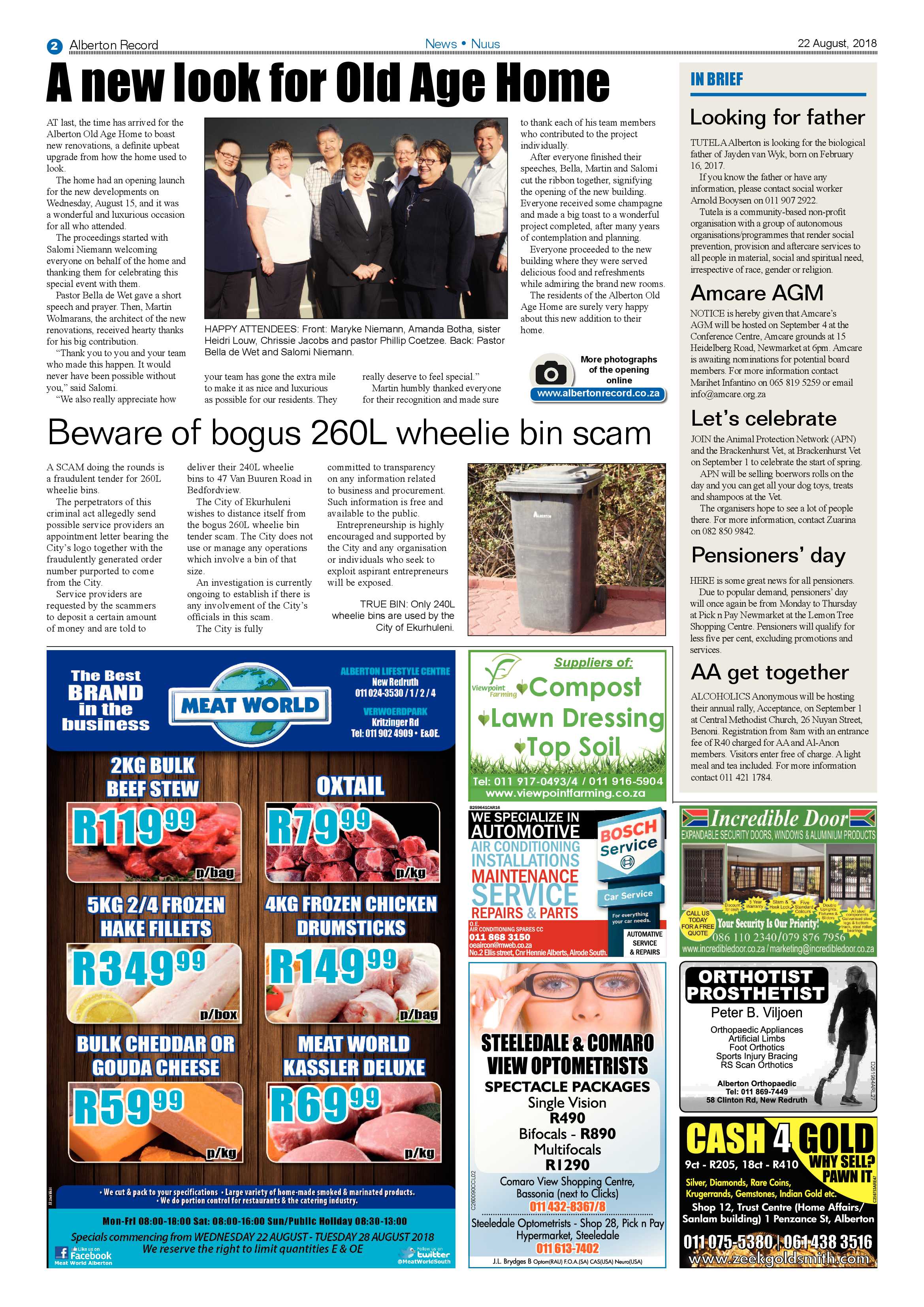 Alberton Record 22 August 2018 page 2