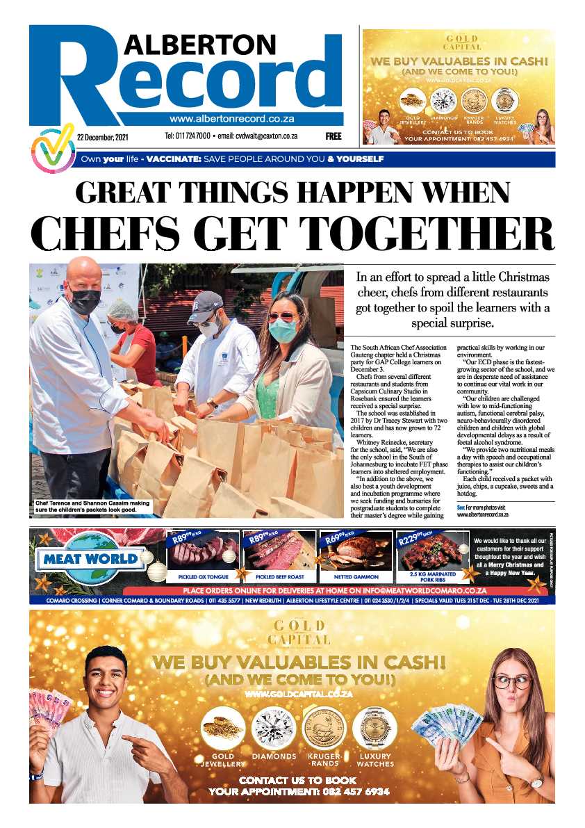 Alberton Record 22 December 2021 page 1