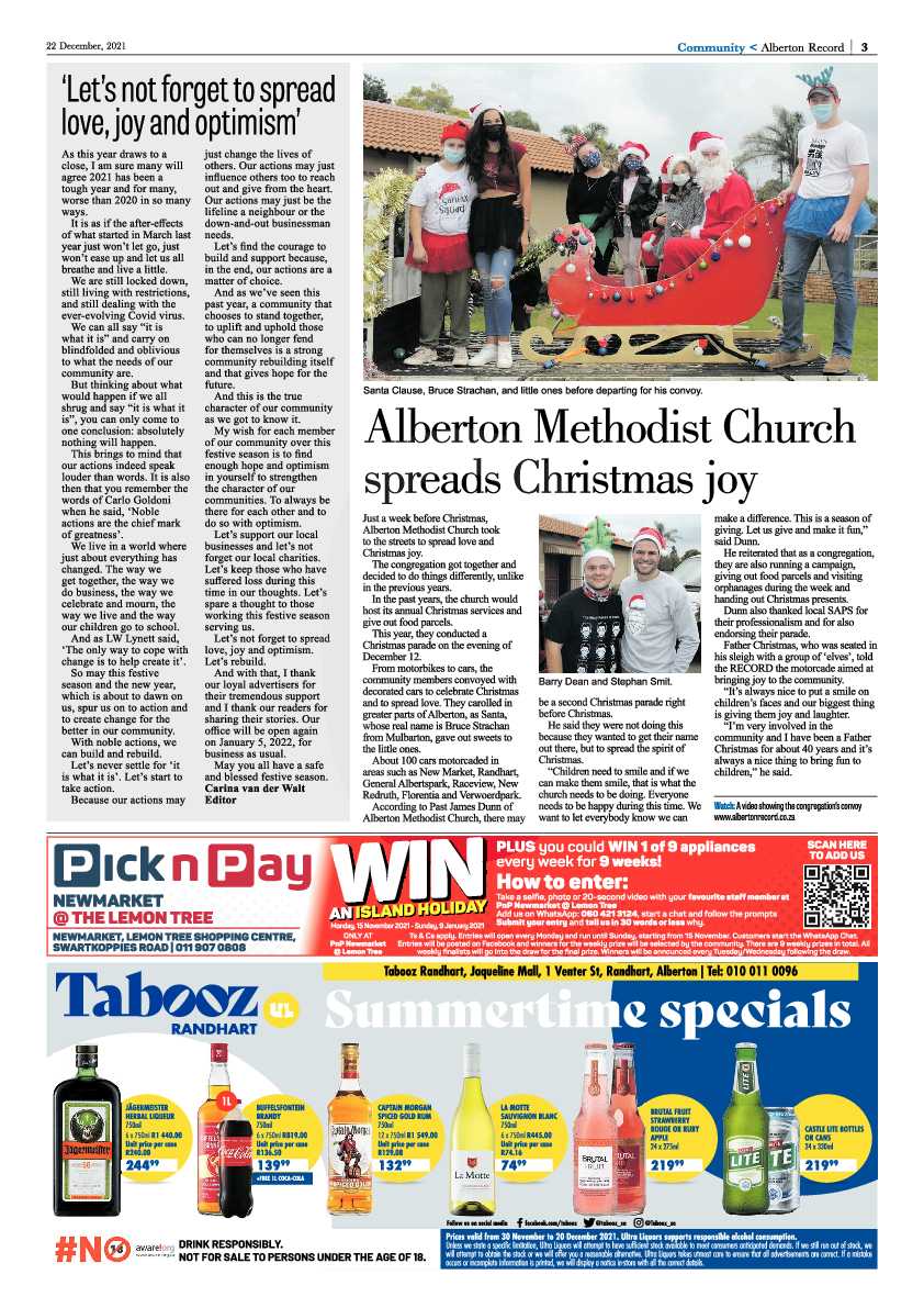 Alberton Record 22 December 2021 page 3