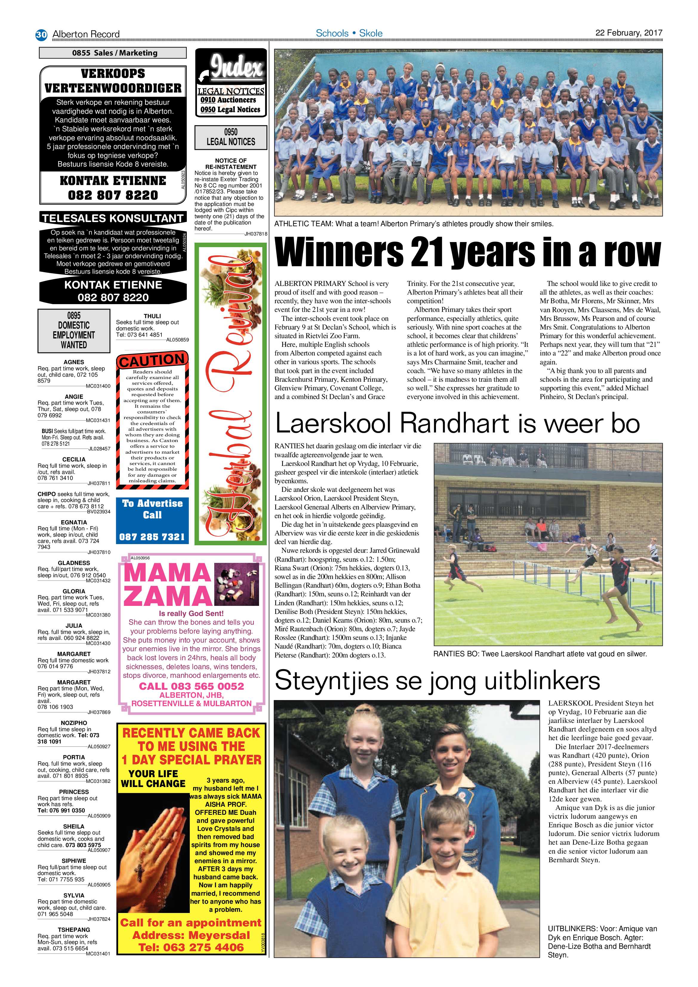 Alberton Record 22 February 2017 page 30