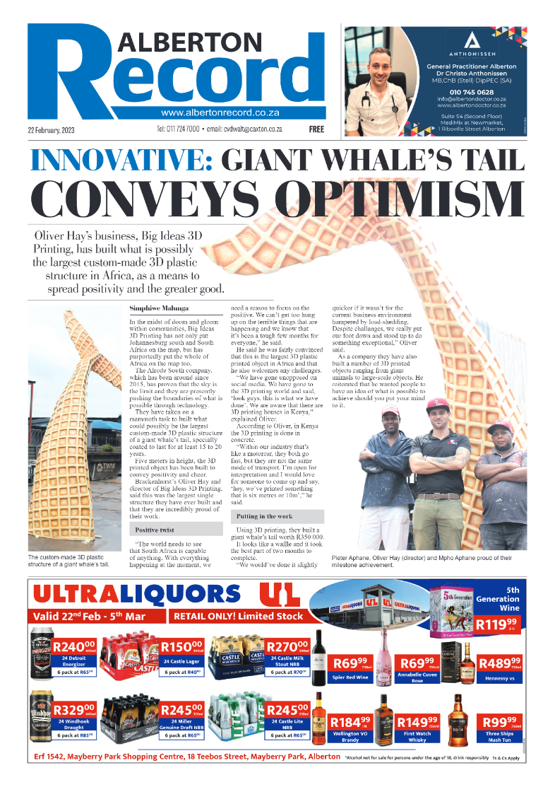 Alberton Record 22 February 2023 page 1