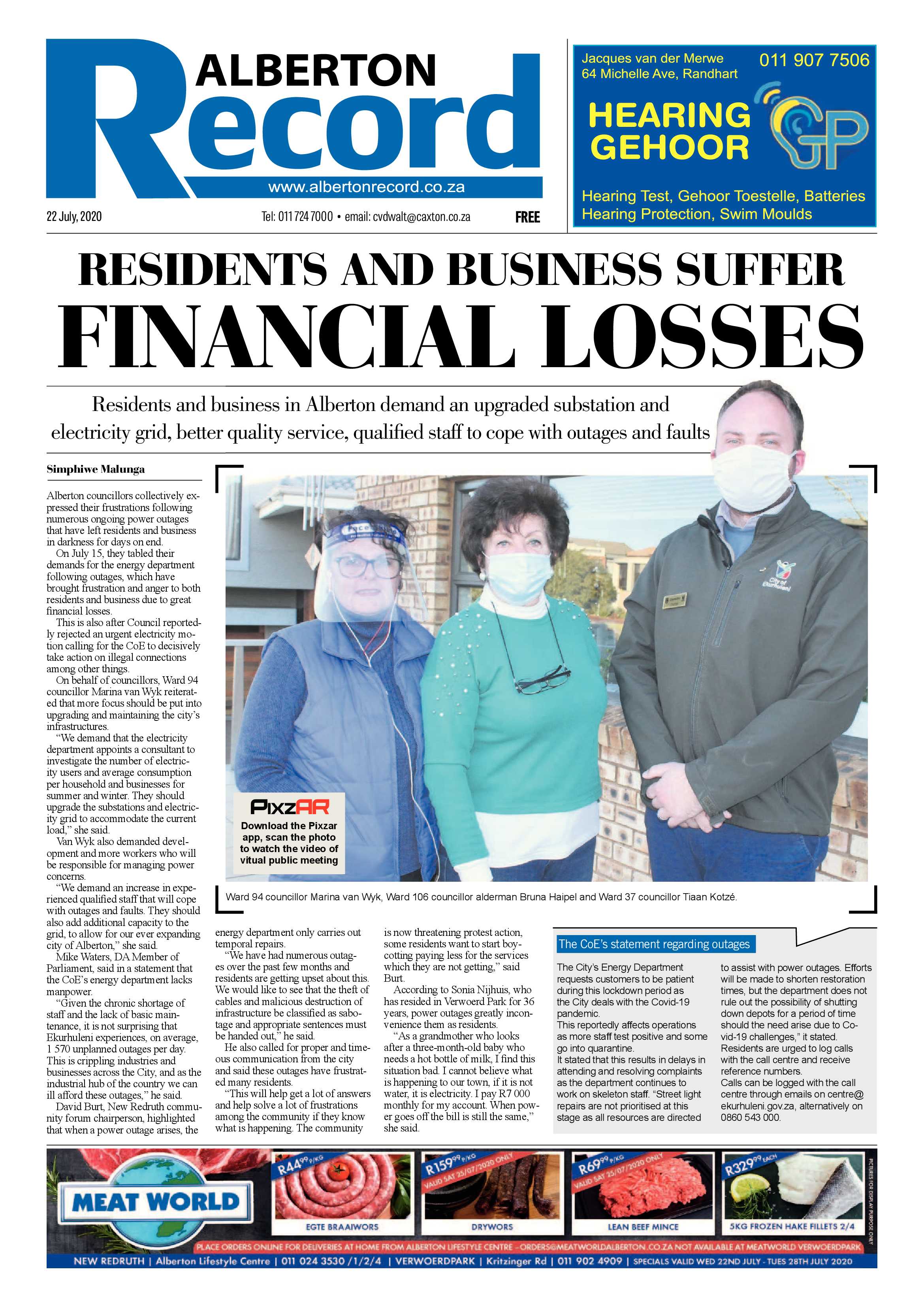 Alberton Record 22 July 2020 page 1