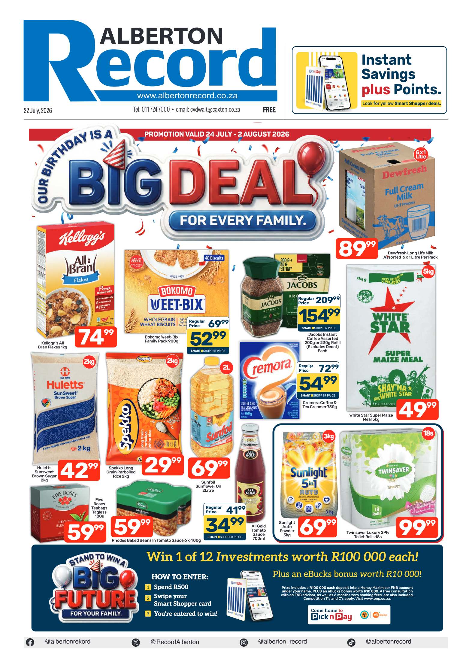 Alberton Record 22 July 2026 page 1
